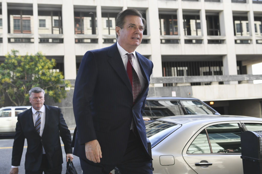 Paul Manafort arrives for a hearing at US District Court
