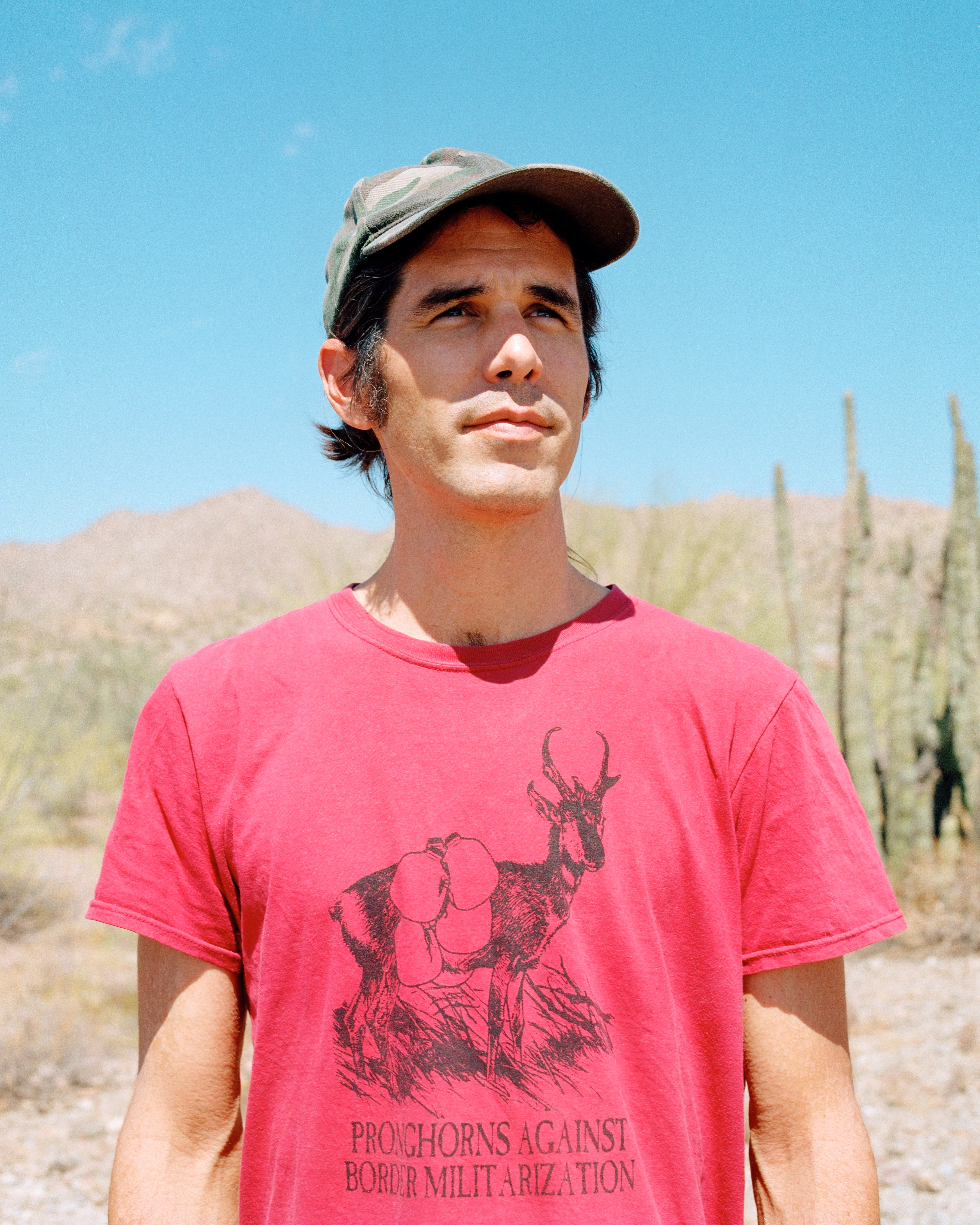 Scott Warren in the desert on the outskirts of Ajo, Ariz., on Sept 17.