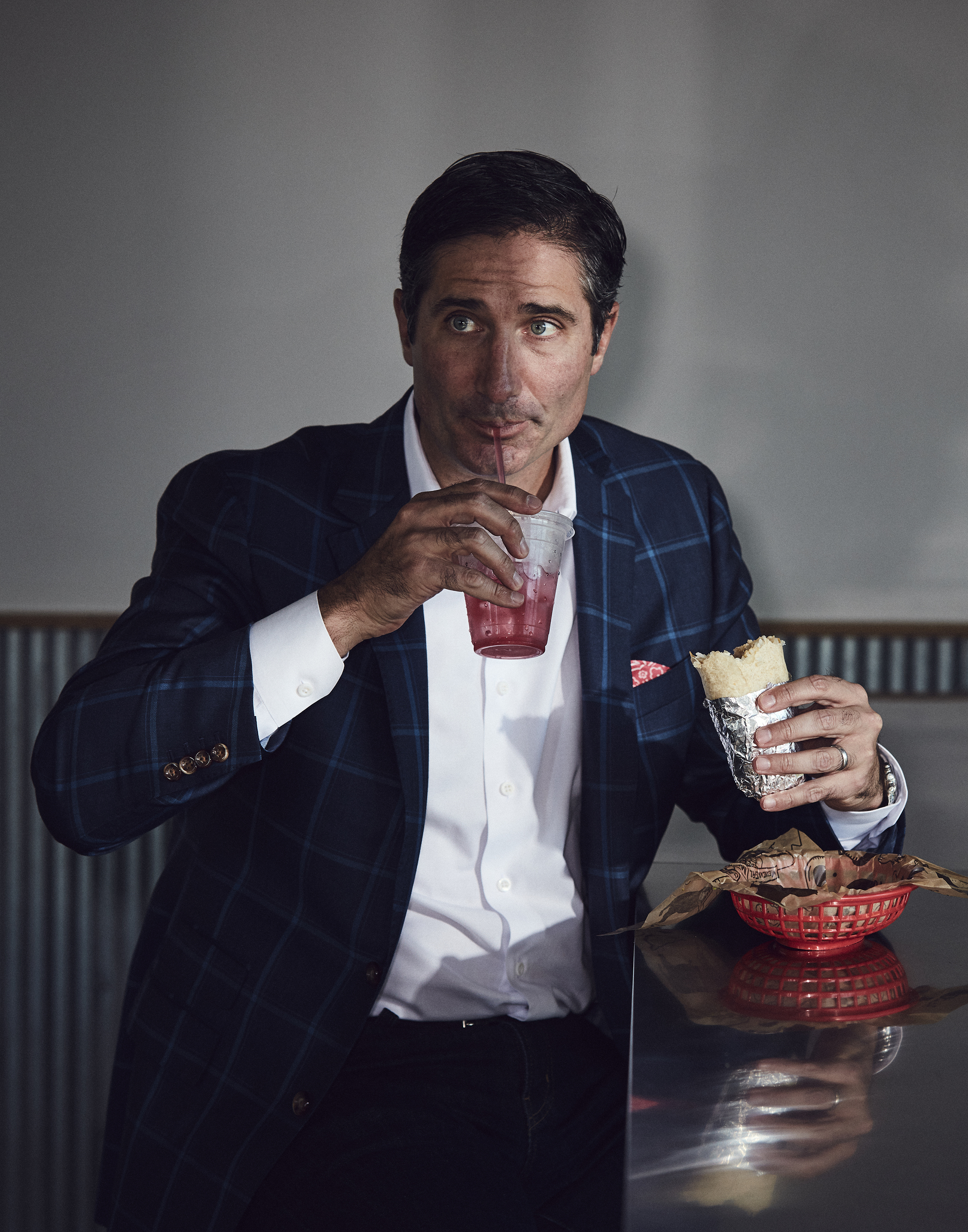 CEO Brian Niccol lunches at a Chipotle near the company’s new headquarters in Newport Beach, Calif. Niccol previously held the top post at Taco Bell.