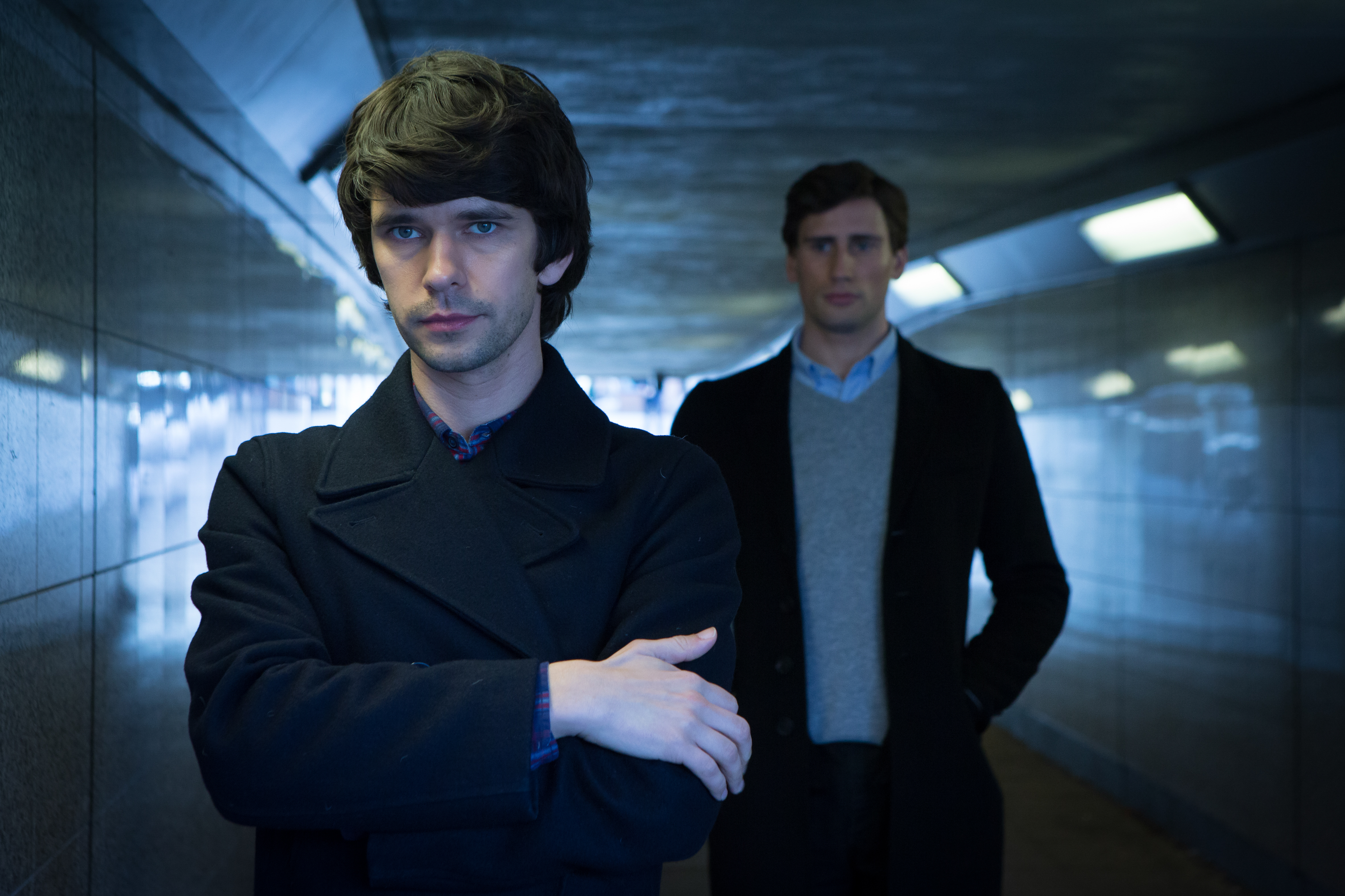 Ben Whishaw and Edward Holcroft in London Spy.