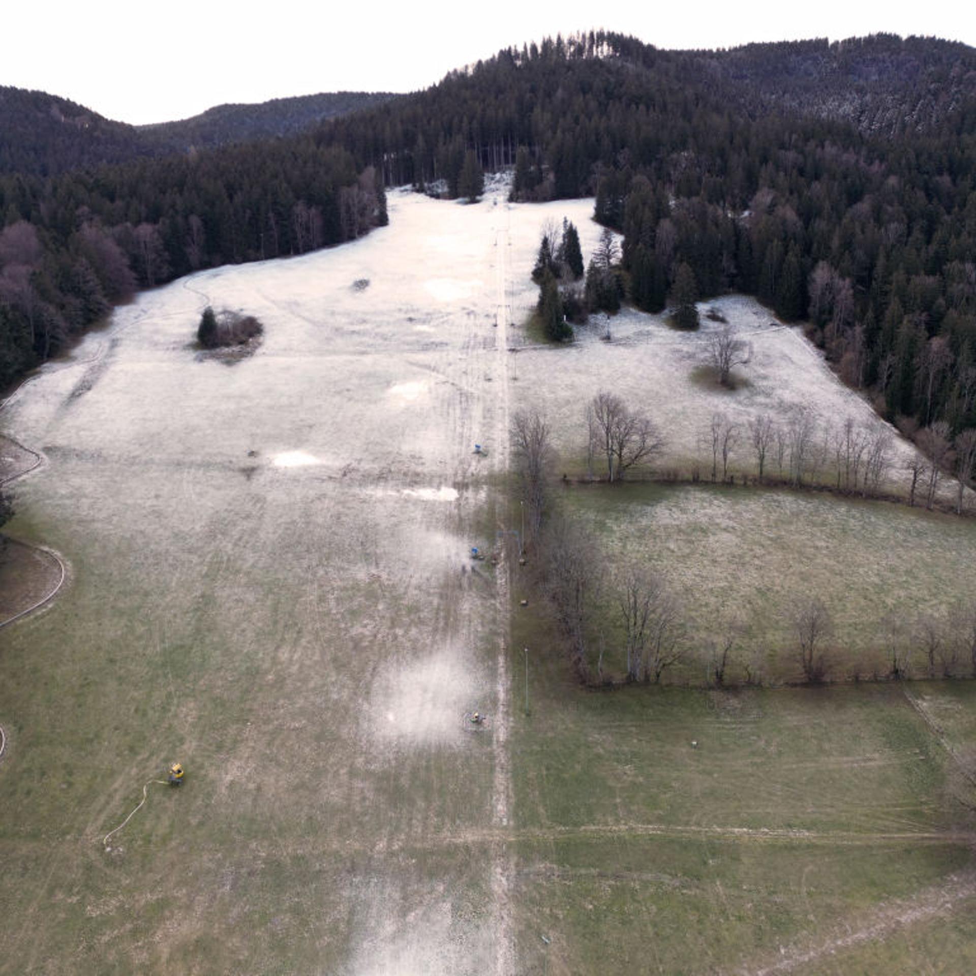 Ski lift without snow in Bavaria