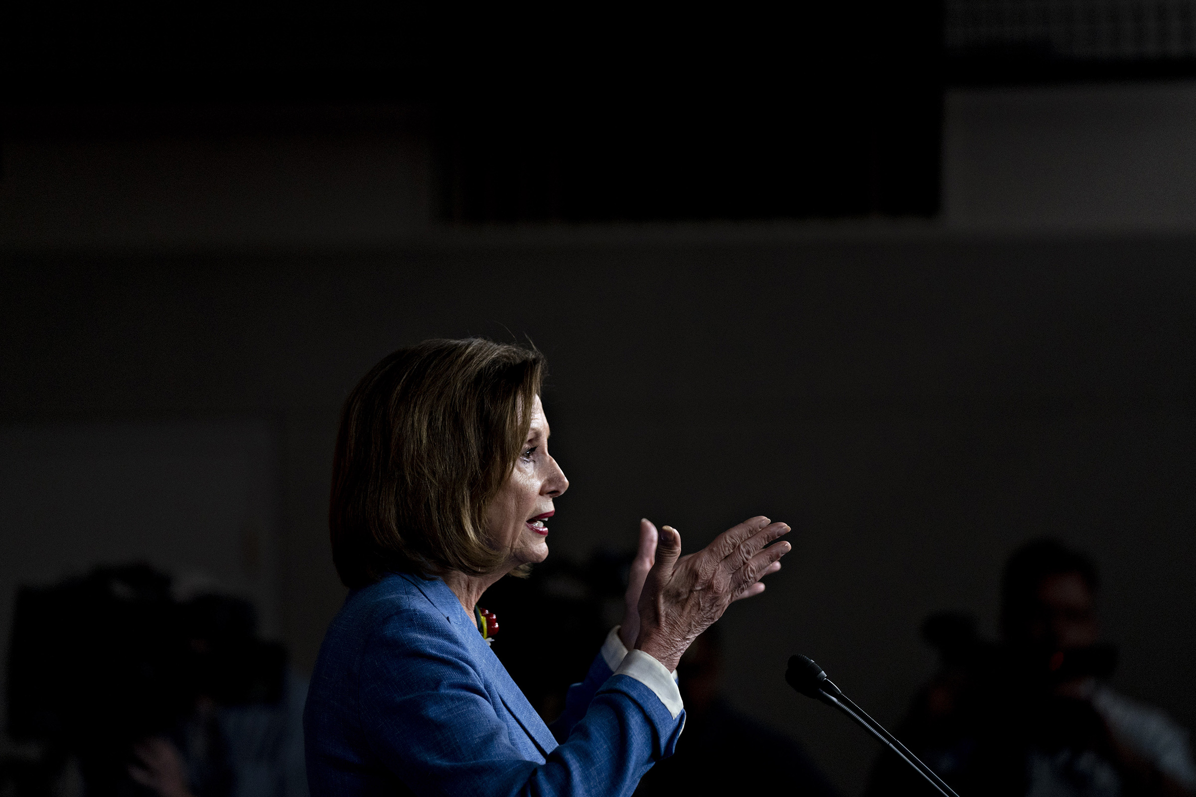 U.S. House Speaker Nancy Pelosi speaks during a news conference on Capitol Hill in Washington, D.C., July 26, 2019.