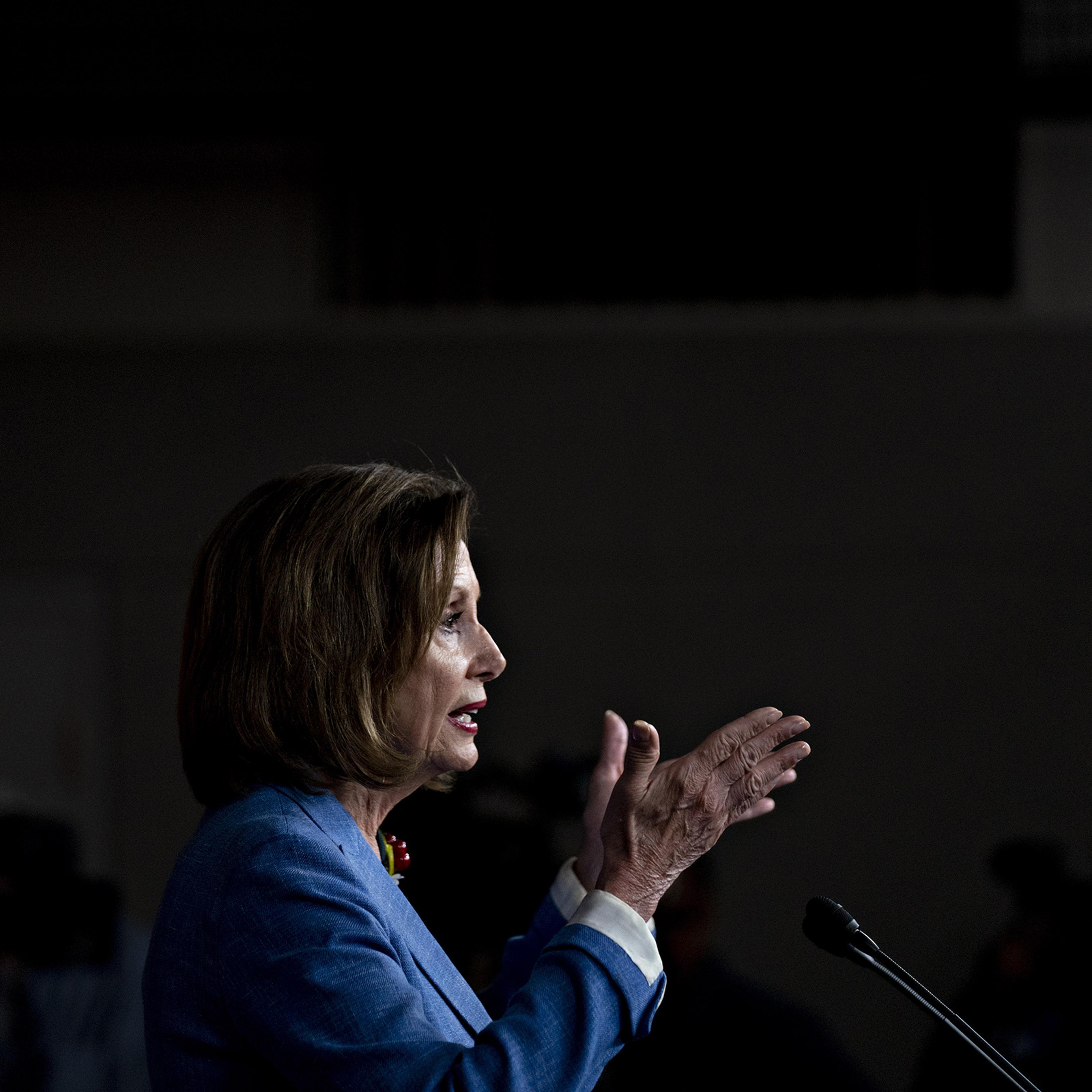 U.S. House Speaker Nancy Pelosi speaks during a news conference on Capitol Hill in Washington, D.C., July 26, 2019.