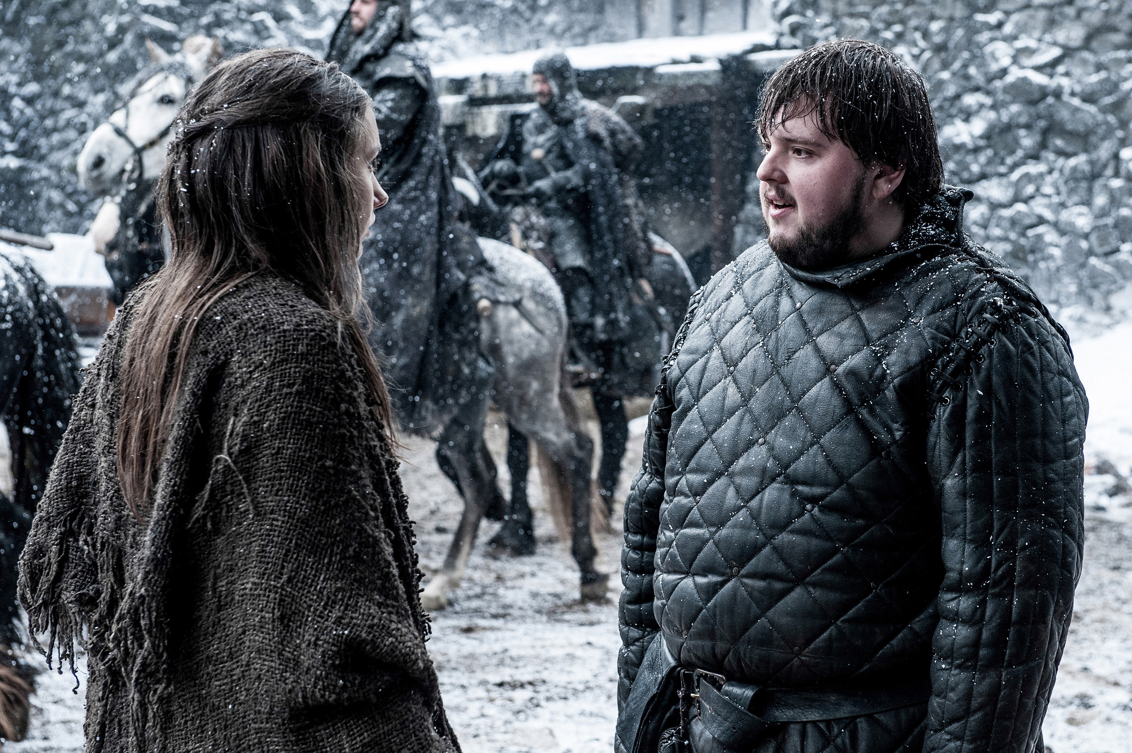 Hannah Murray and John Bradley in Game of Thrones
