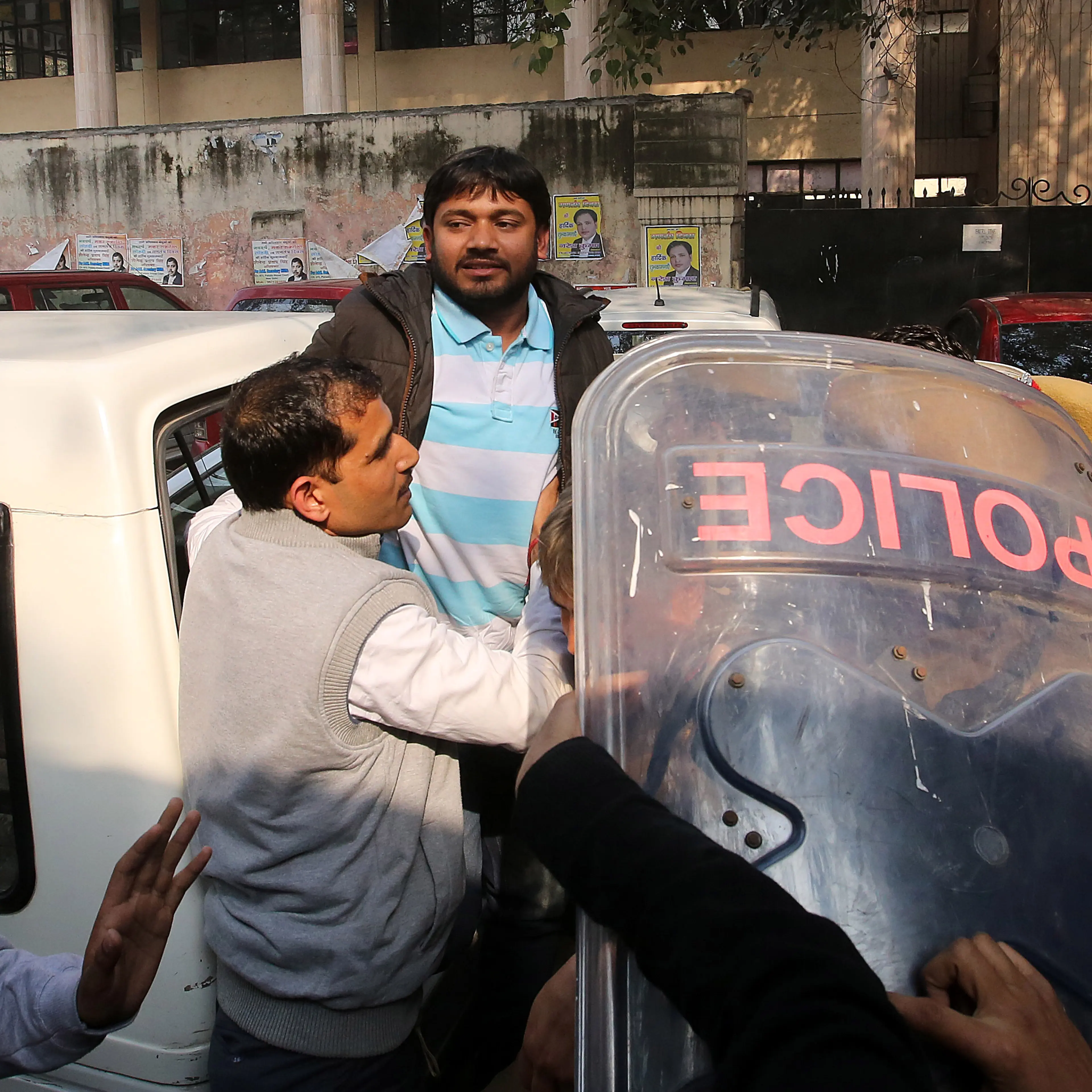 Indian students' union president of JNU appears at court