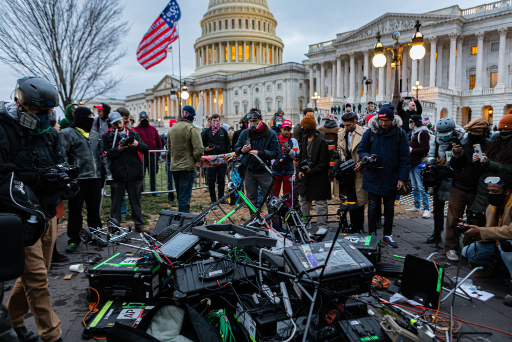 Pro-Trump protesters attacked the press pool outside the