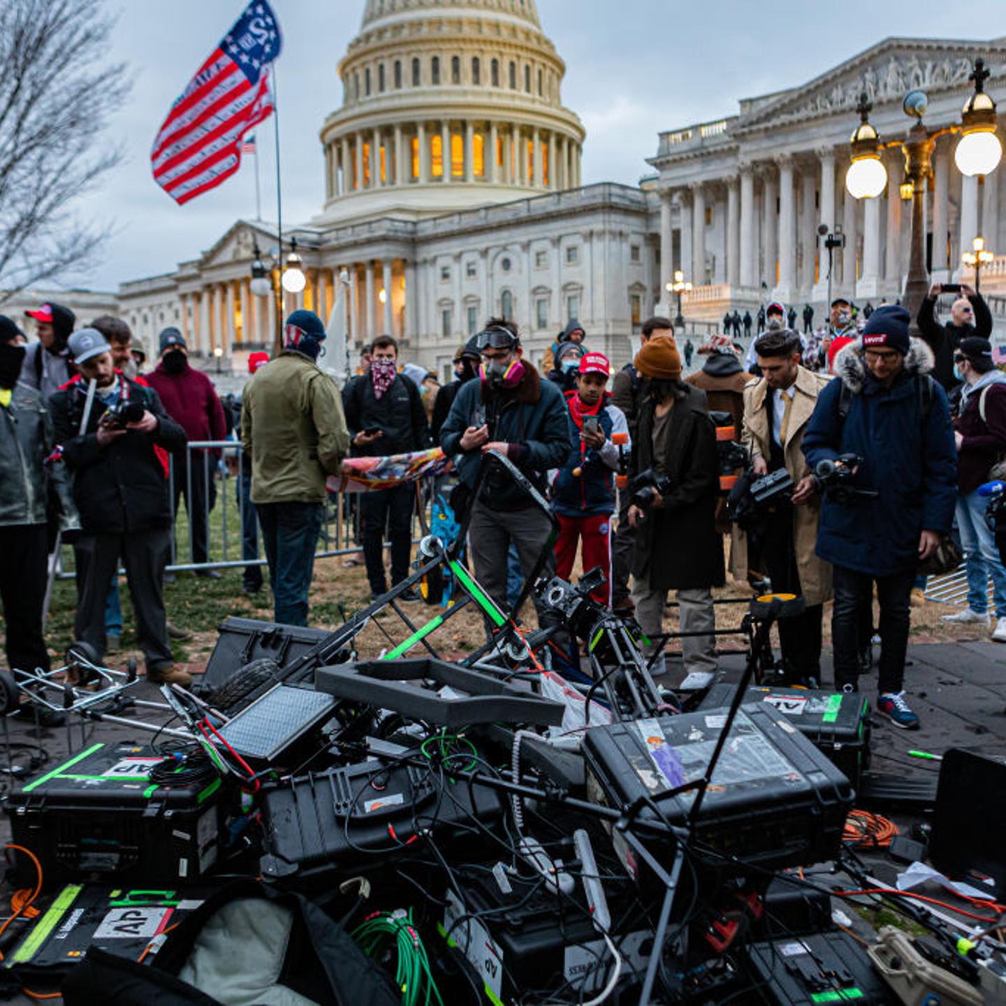 Pro-Trump protesters attacked the press pool outside the