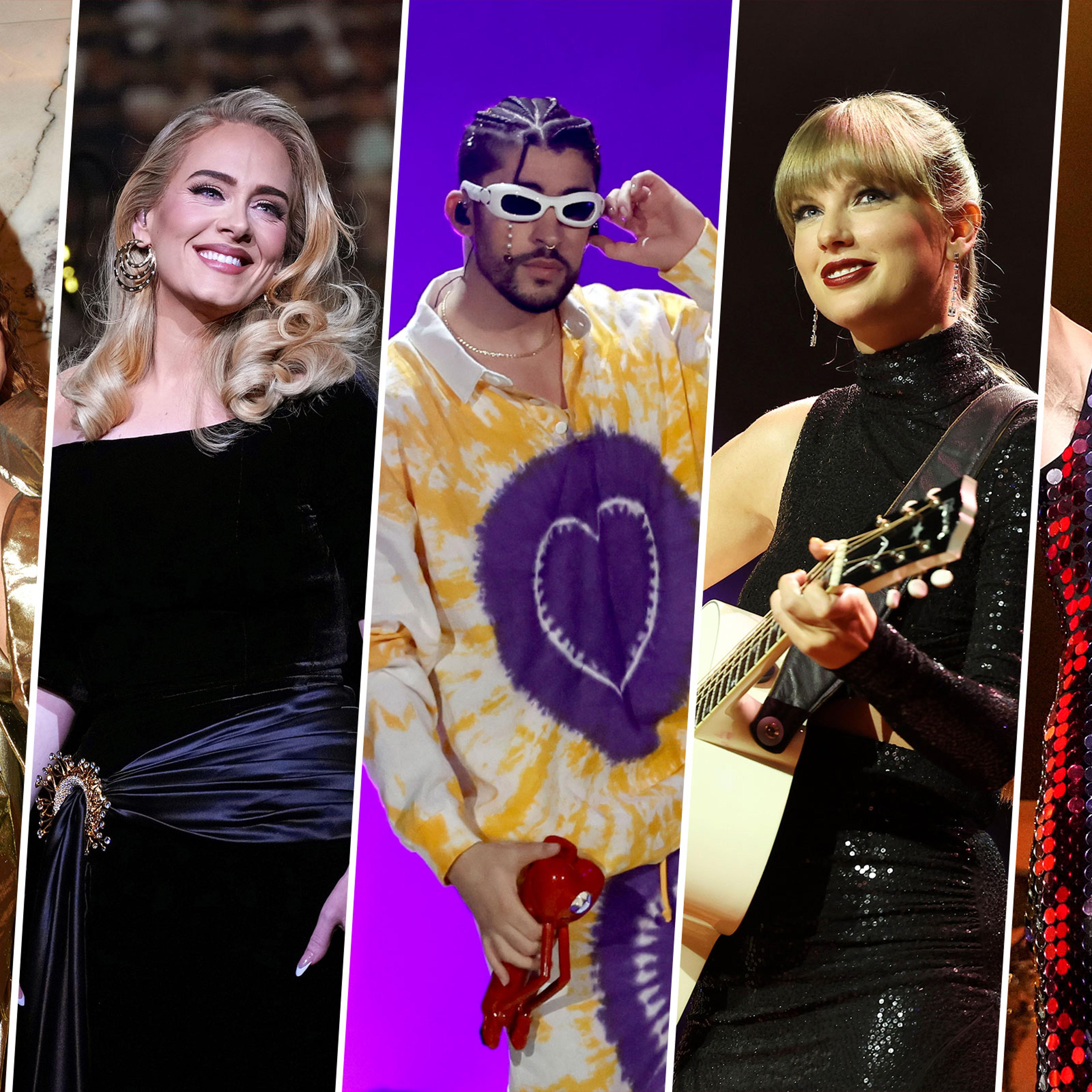 Beyoncé, Adele, Bad Bunny, Taylor Swift, Harry Styles