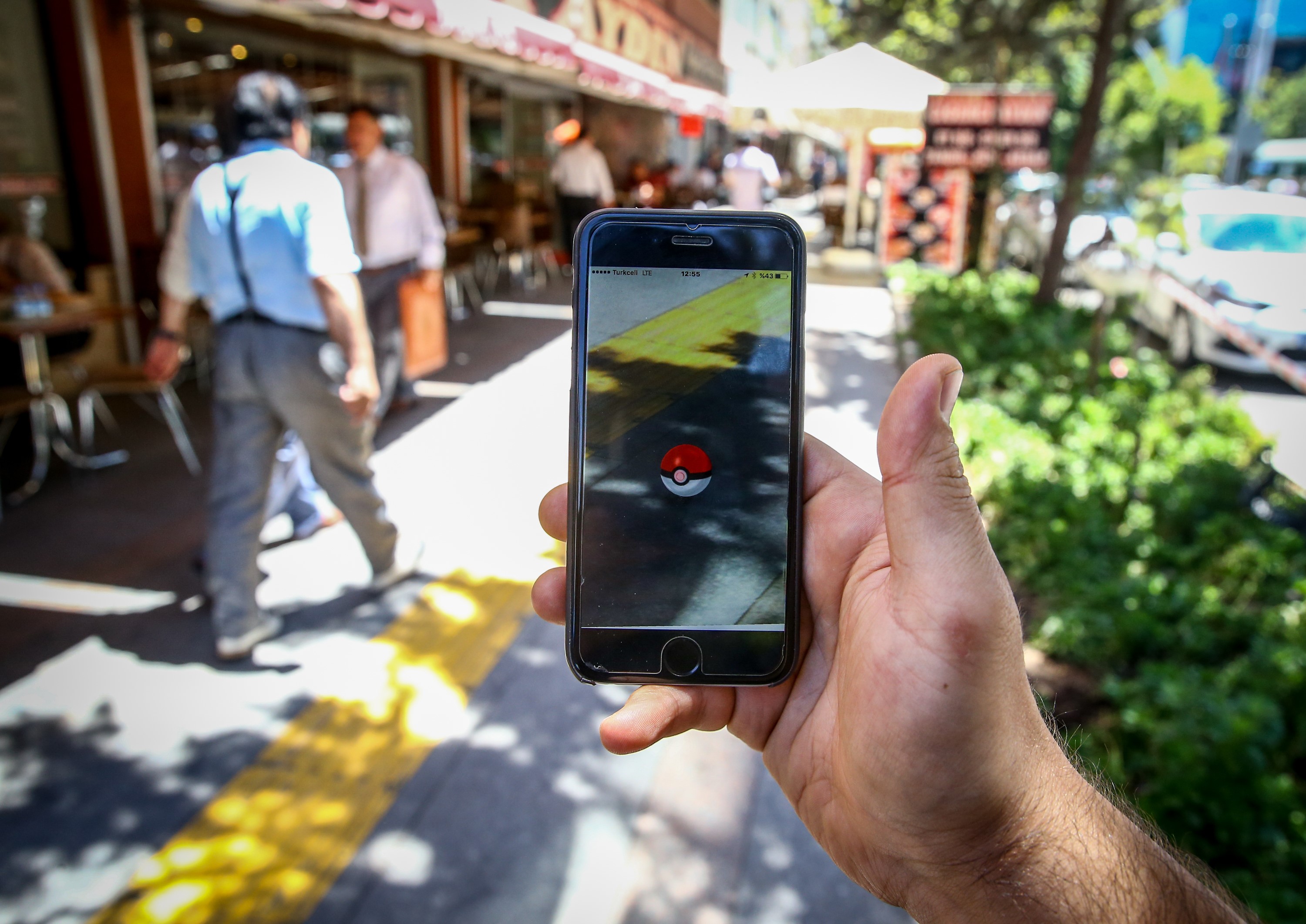 A Pokemon Go user plays Pokemon GO game in Ankara, Turkey on July 13, 2016.