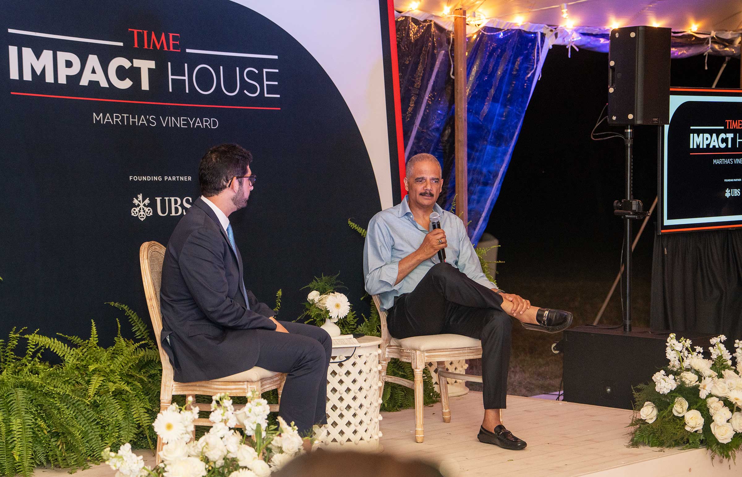 Sam Jacobs and Eric Holder at TIME Impact House