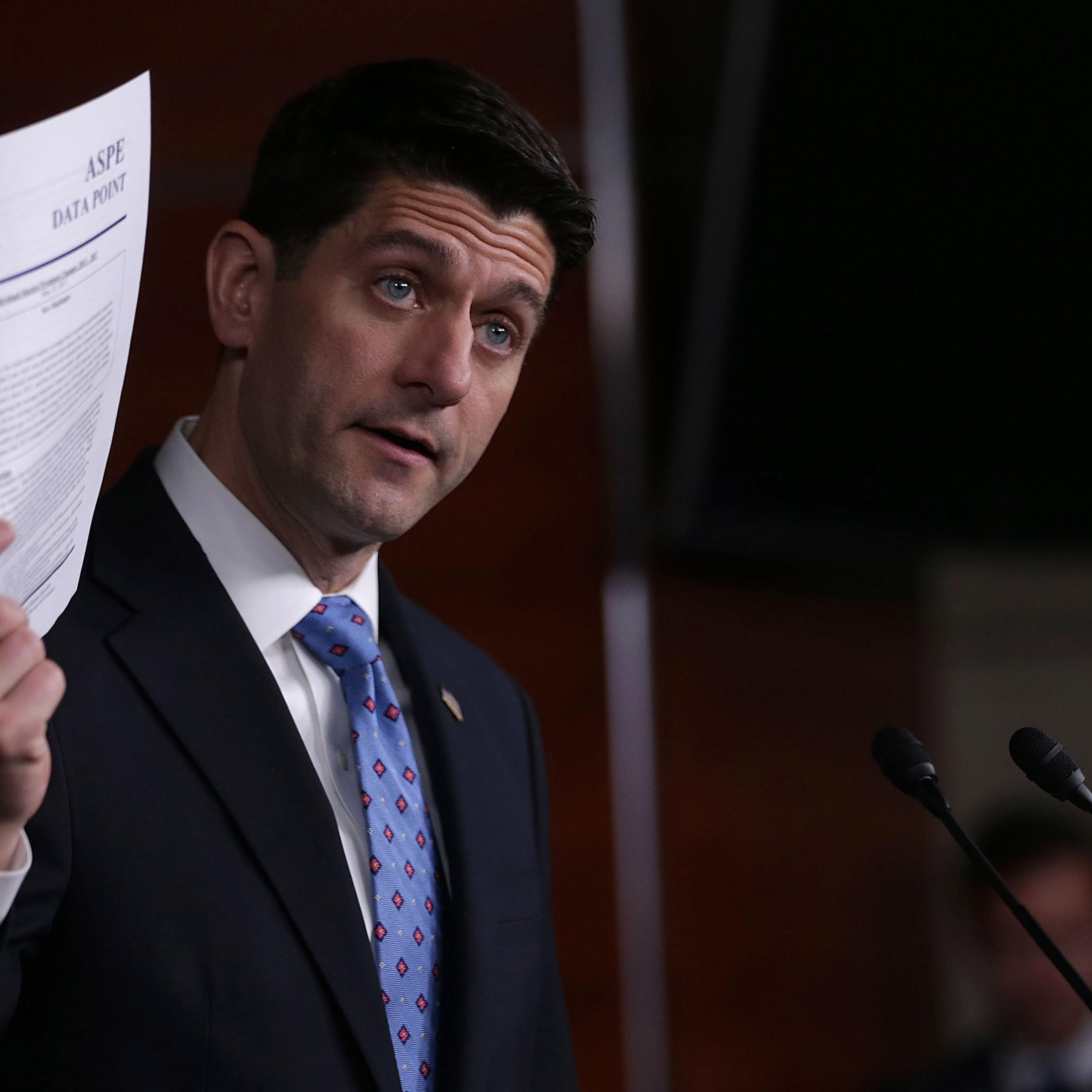 House Speaker Paul Ryan Holds Weekly Press Briefing At The Capitol