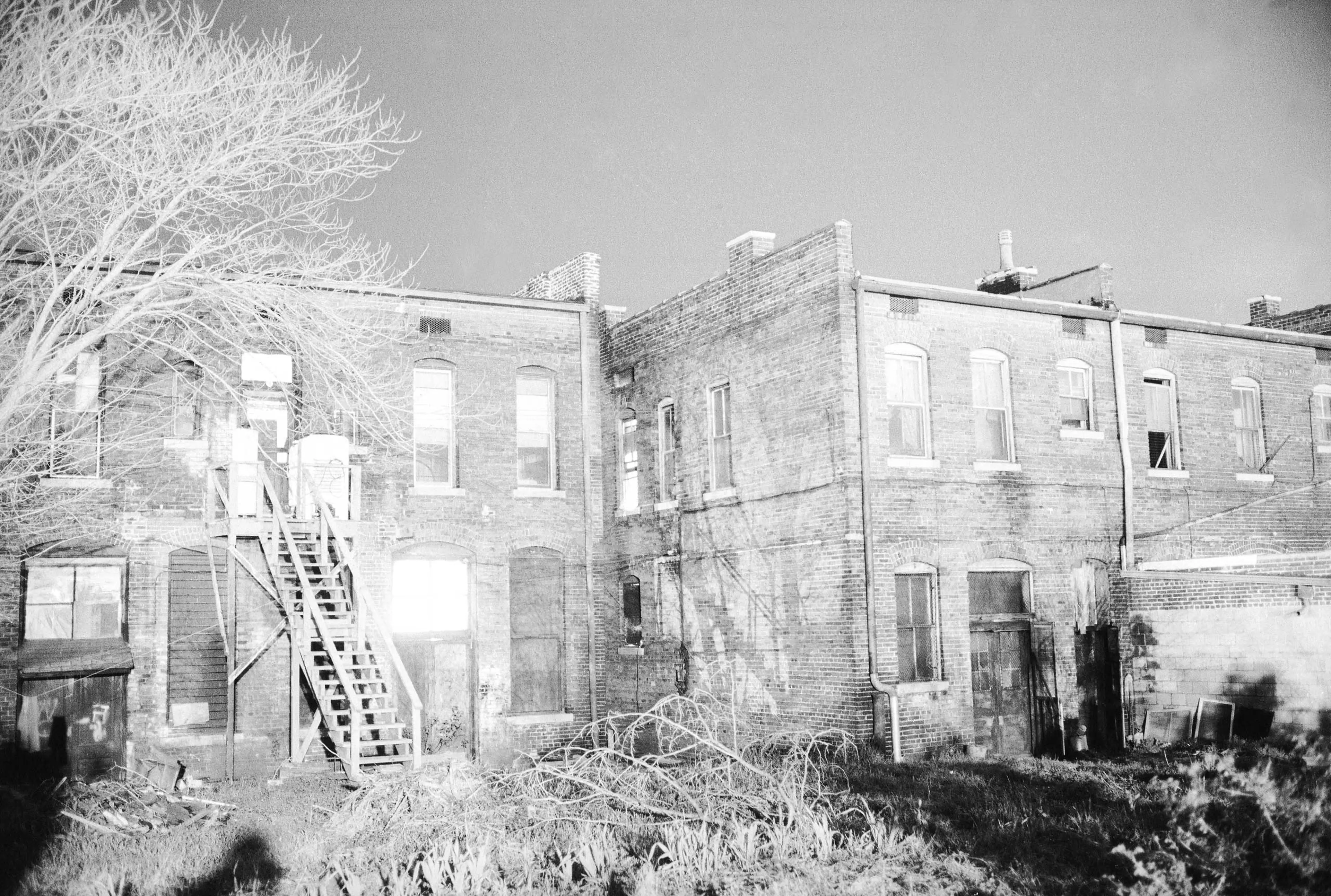 The building on the left is the abandoned building from which Groskinsky took several of his photographs on the night of April 4. "It was a little scary crawling into the building, because who knew who was going to be there? Who doesn't want you to be th