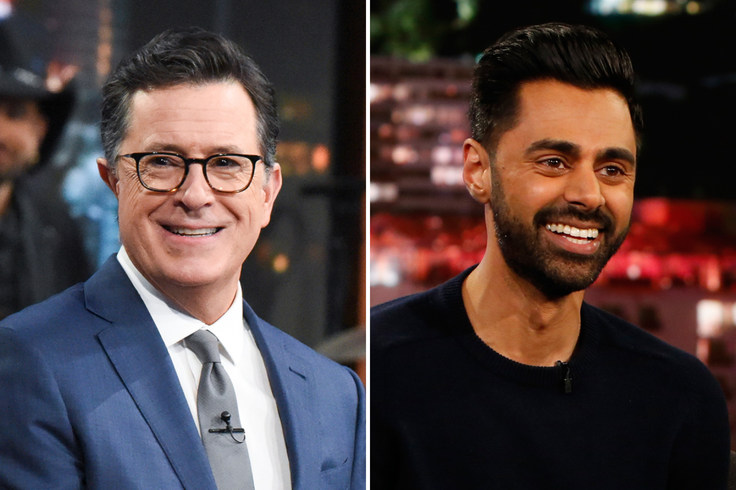 Stephen Colbert and Hasan Minhaj