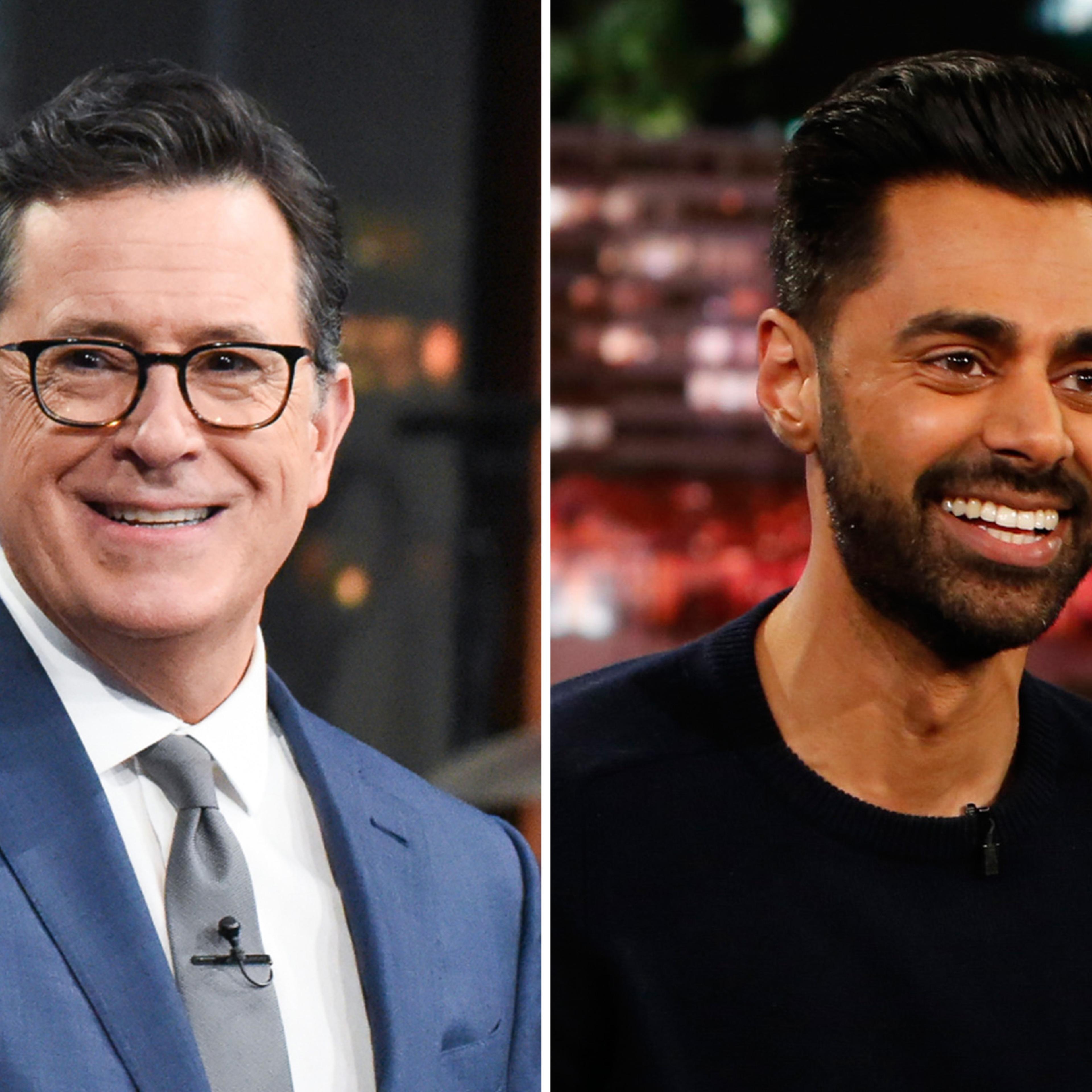 Stephen Colbert and Hasan Minhaj