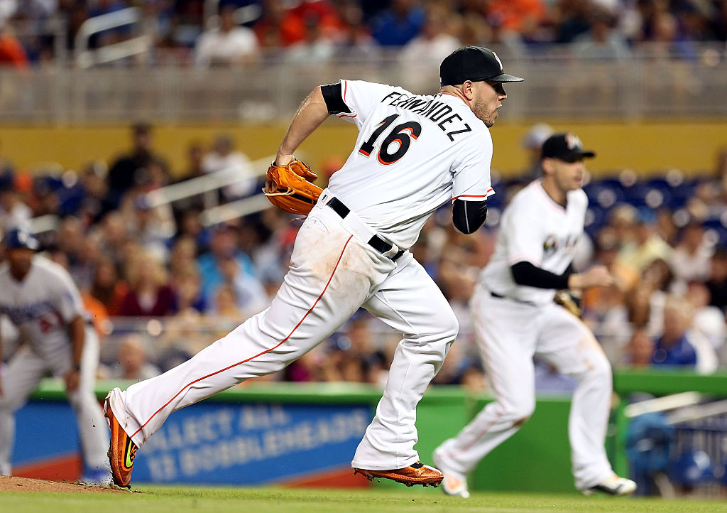 MIAMI , FL - SEPTEMBER 09: Pitcher Jose Fernandez #16 of the Miami Marlins throws against the Los Angeles Dodgers at Marlin Park on September 9, 2016 in Miami, Florida. (Photo by Marc Serota/Getty Images)