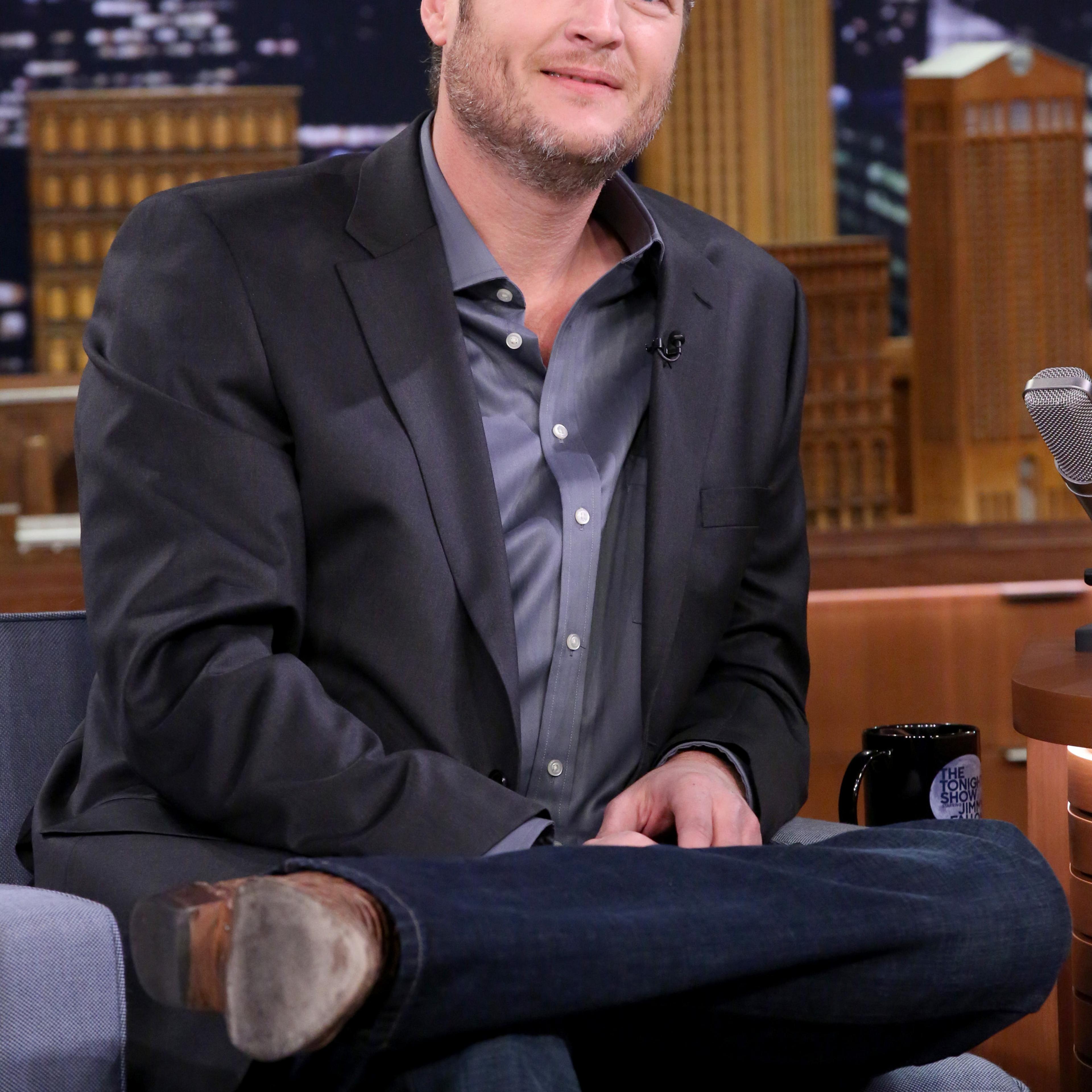 Musician Blake Shelton on the Jimmy Fallon Show on Jan. 22, 2015.