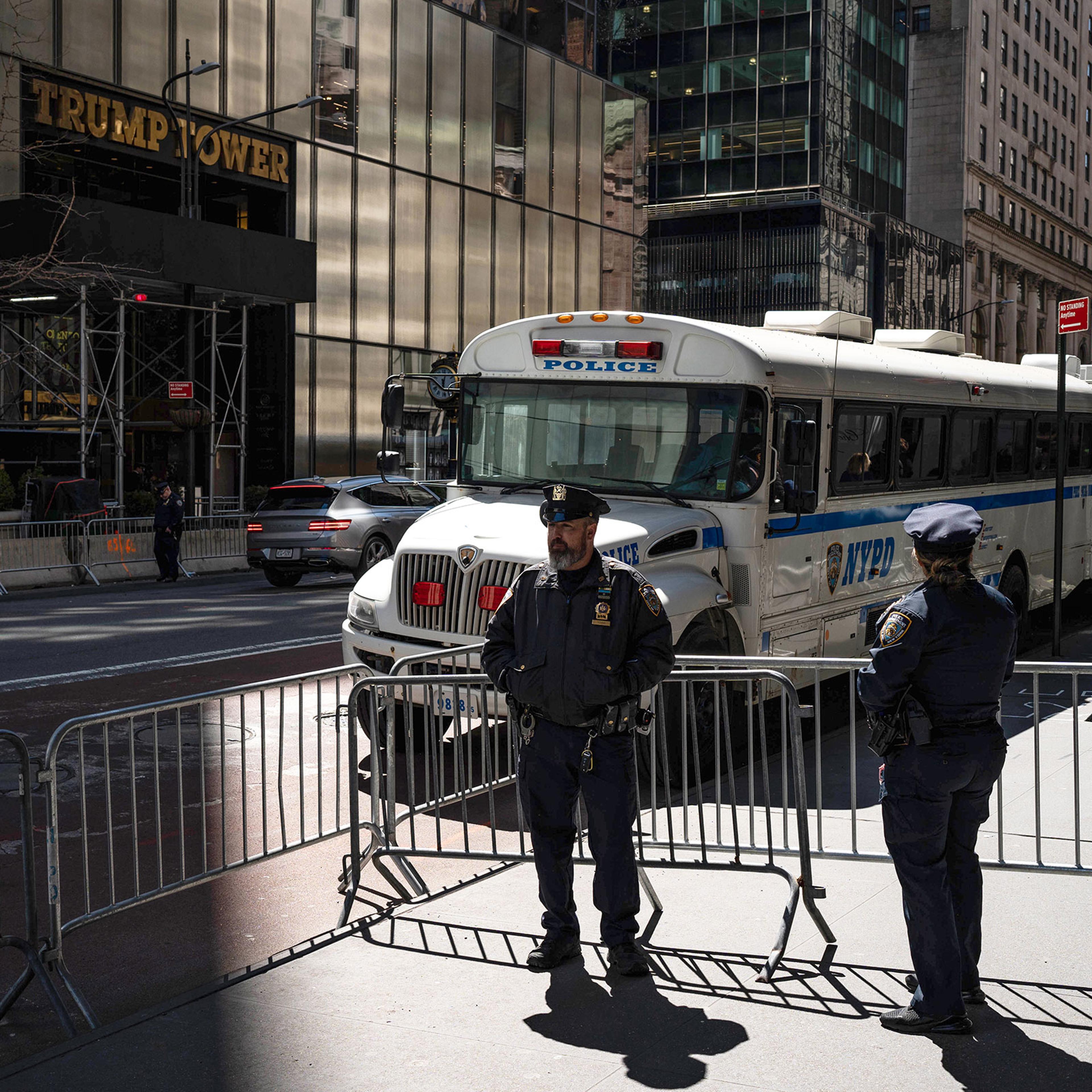 Trump Tower circled with barriers ahead of Trump's arrival