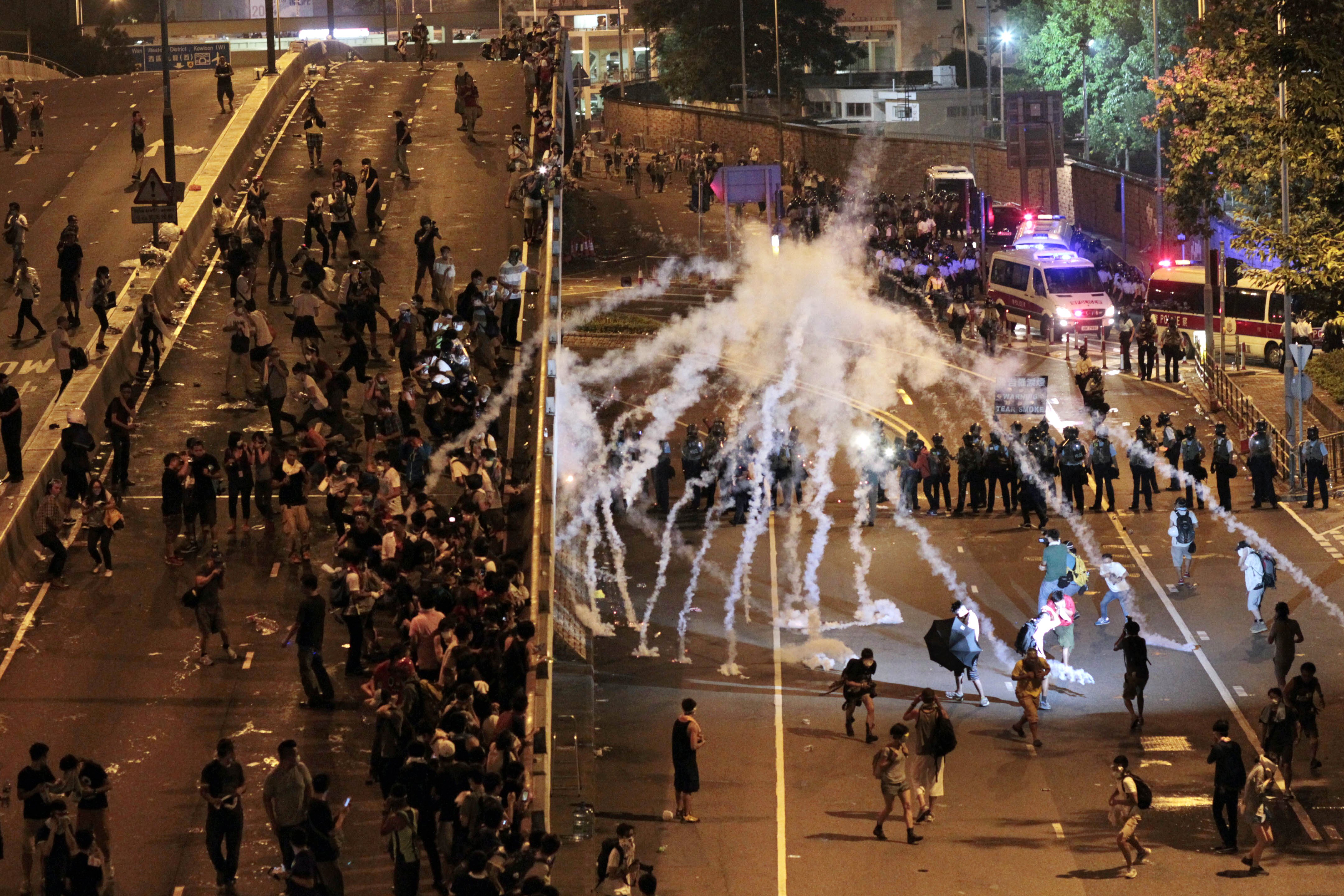 Hong Kong Protests tear gas