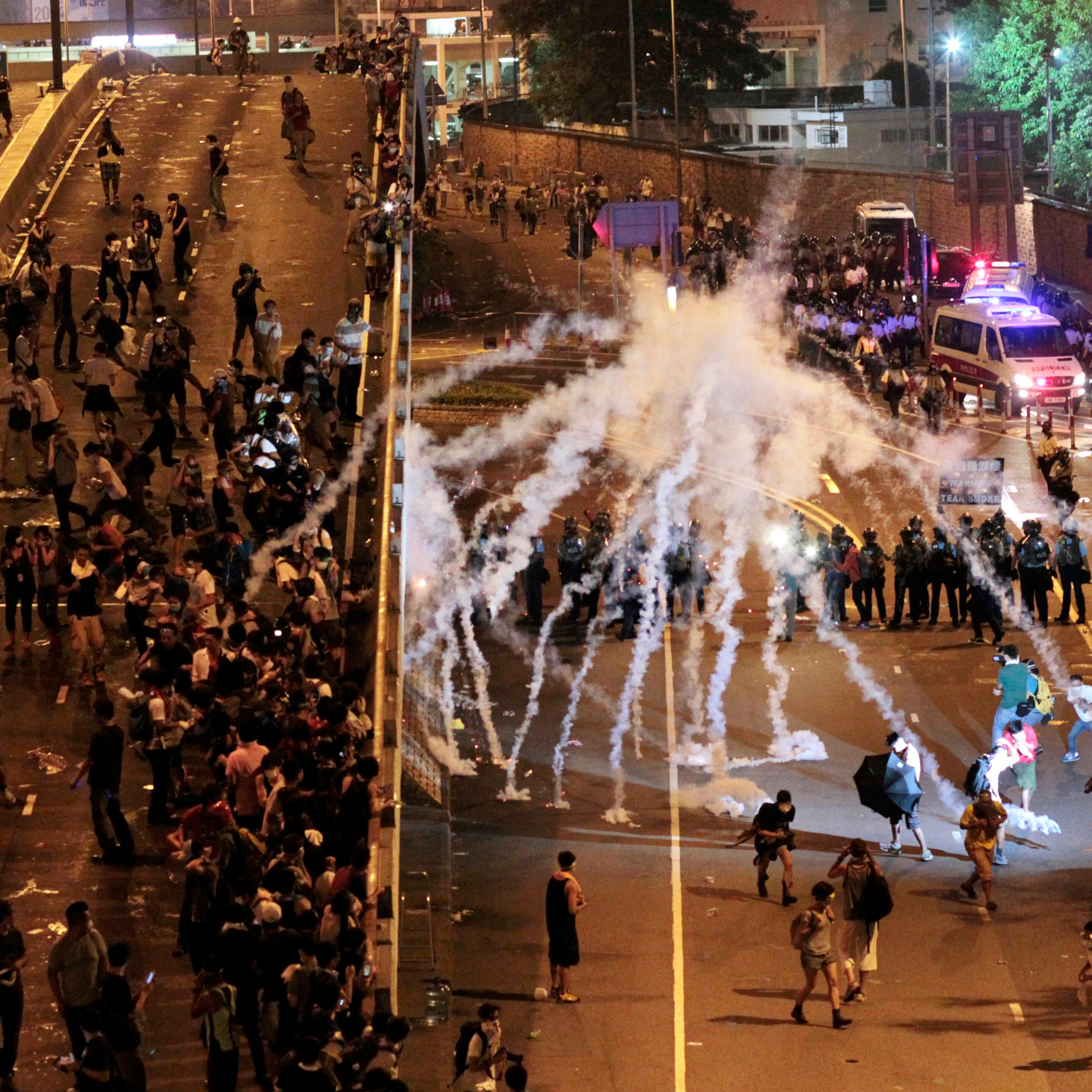 Hong Kong Protests tear gas