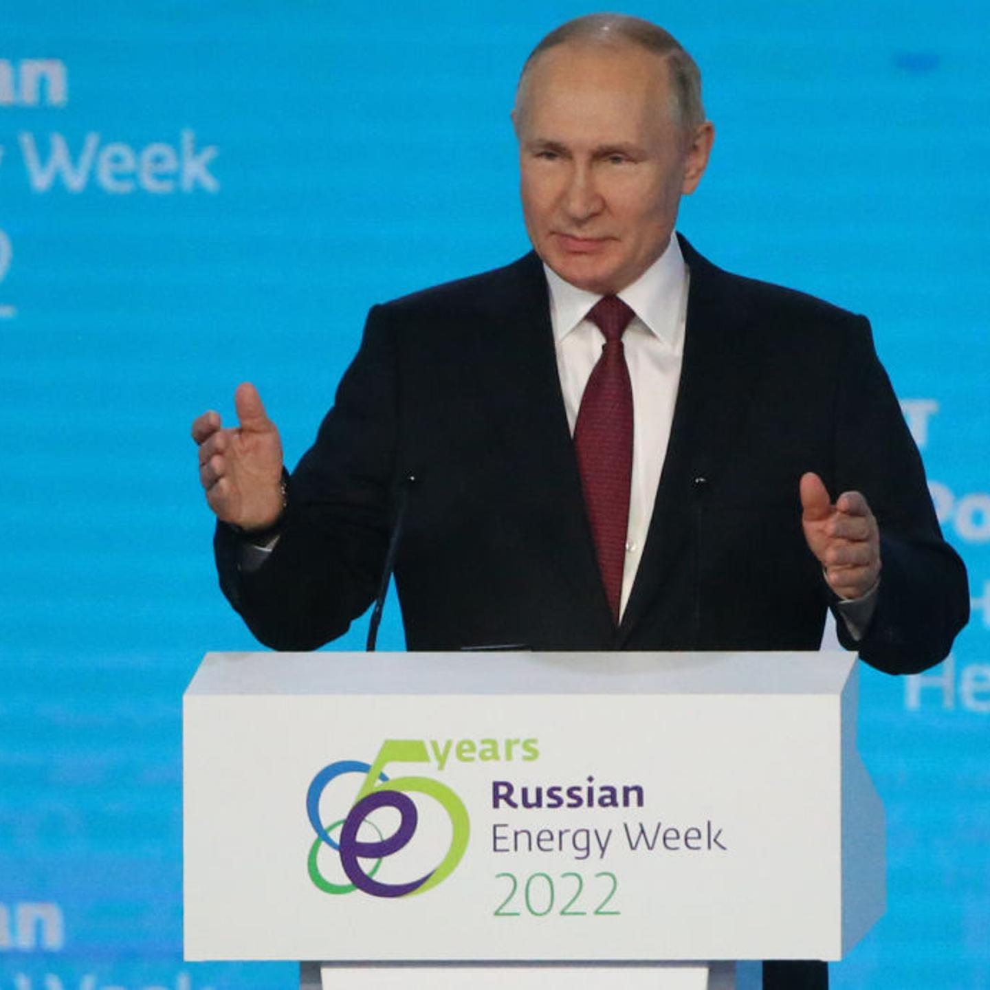 Russian President Putin Delivers Speech At Russian Energy Week 2022