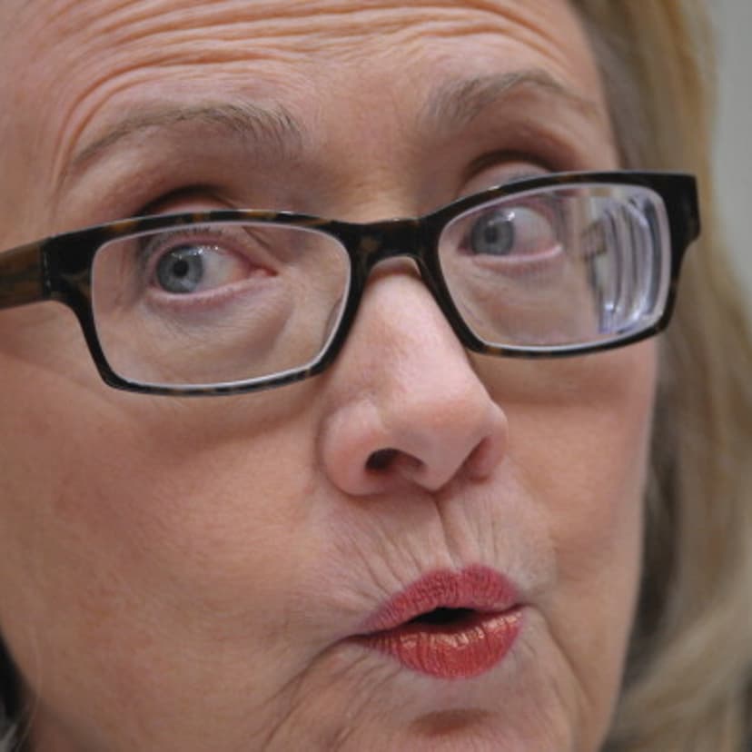 US Secretary of State Hillary Clinton can be seen wearing special glasses while testifying before the House Foreign Affairs Committee on January 23, 2013 in Washington, D.C.