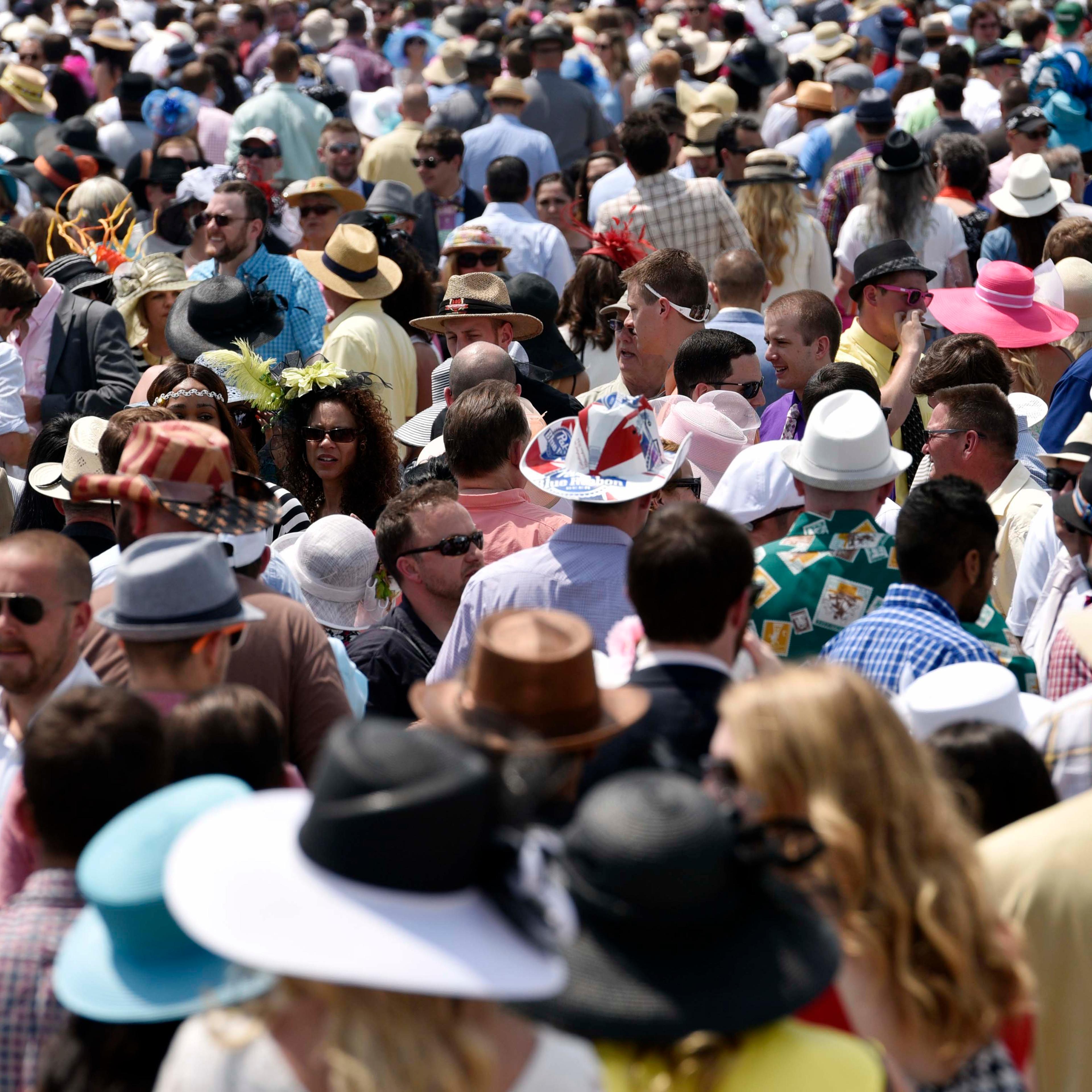 An overall view of the infield before the 141st Kentucky Derby at Churchill Downs in Louisville, Ky