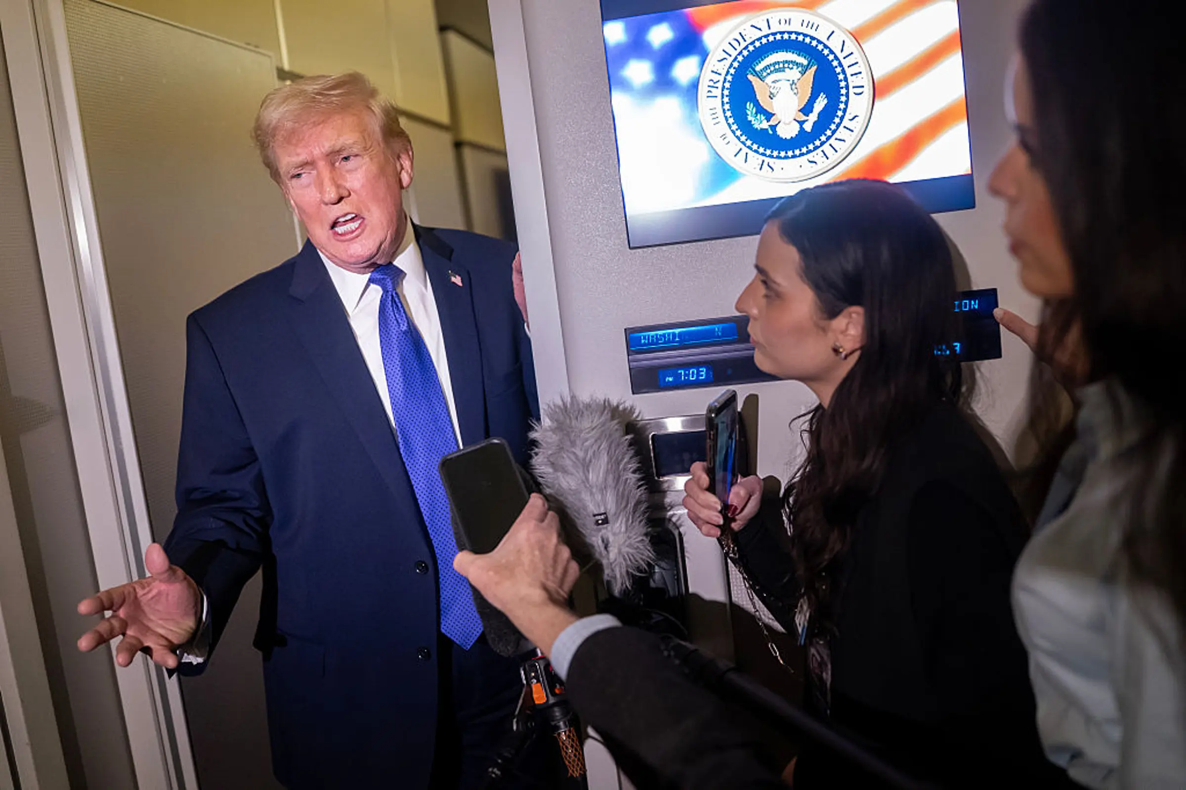 President Trump Returns To Washington After Long Presidents Day Weekend
