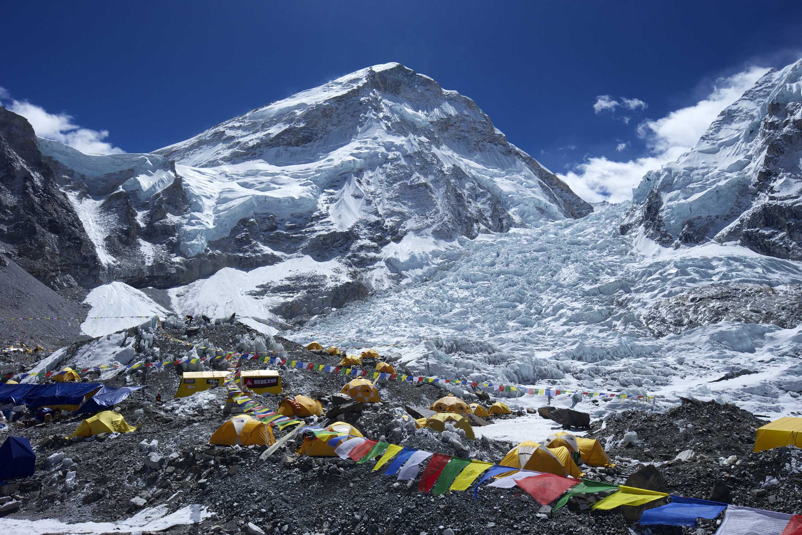 Khumbu icefall from Everest Base Camp, Solukhumbu District, Sagarmatha National Park, UNESCO World Heritage Site, Nepal, Himalayas, Asia