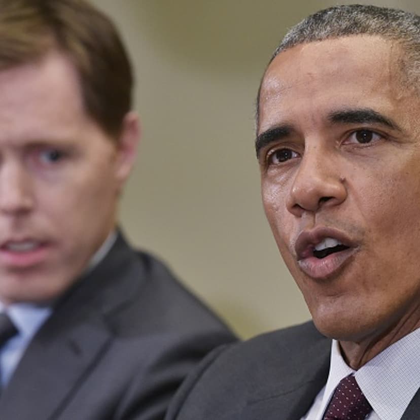 US President Barack Obama speaks to small business owners on the reauthorization of the Export-Import Bank during a meeting in the Roosevelt Room of the White House on July 22, 2015 in Washington, DC.