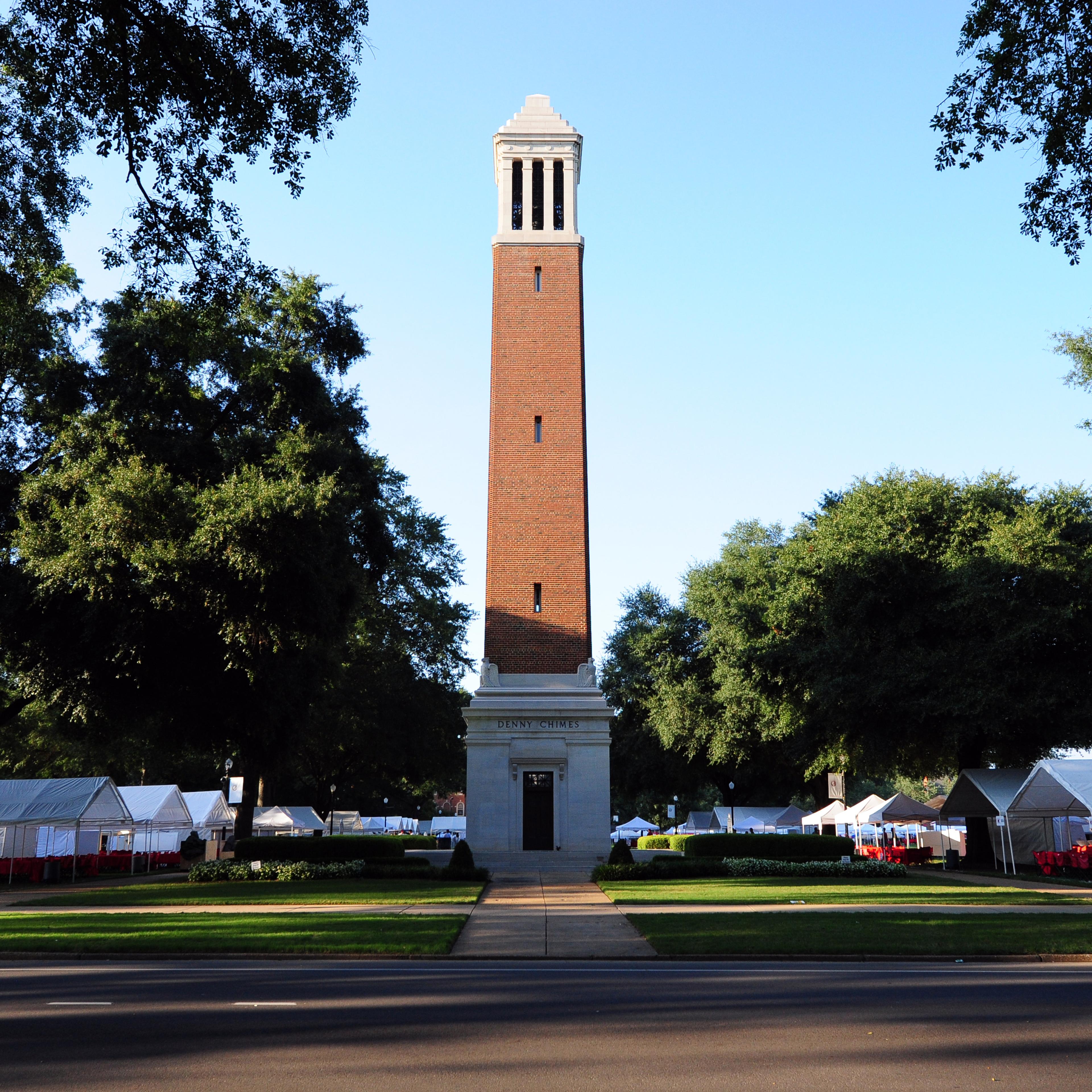 The Denny Chimes on campus of the University of Alabama in Tuscaloosa, Ala.