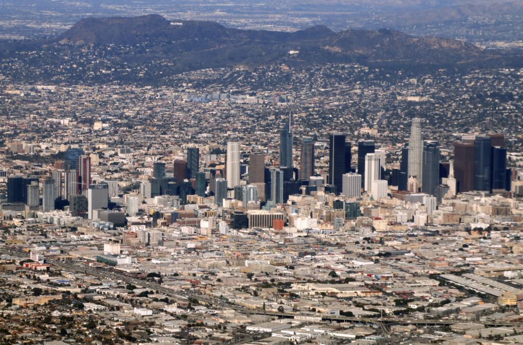 Los Angeles downtown and Hollywood