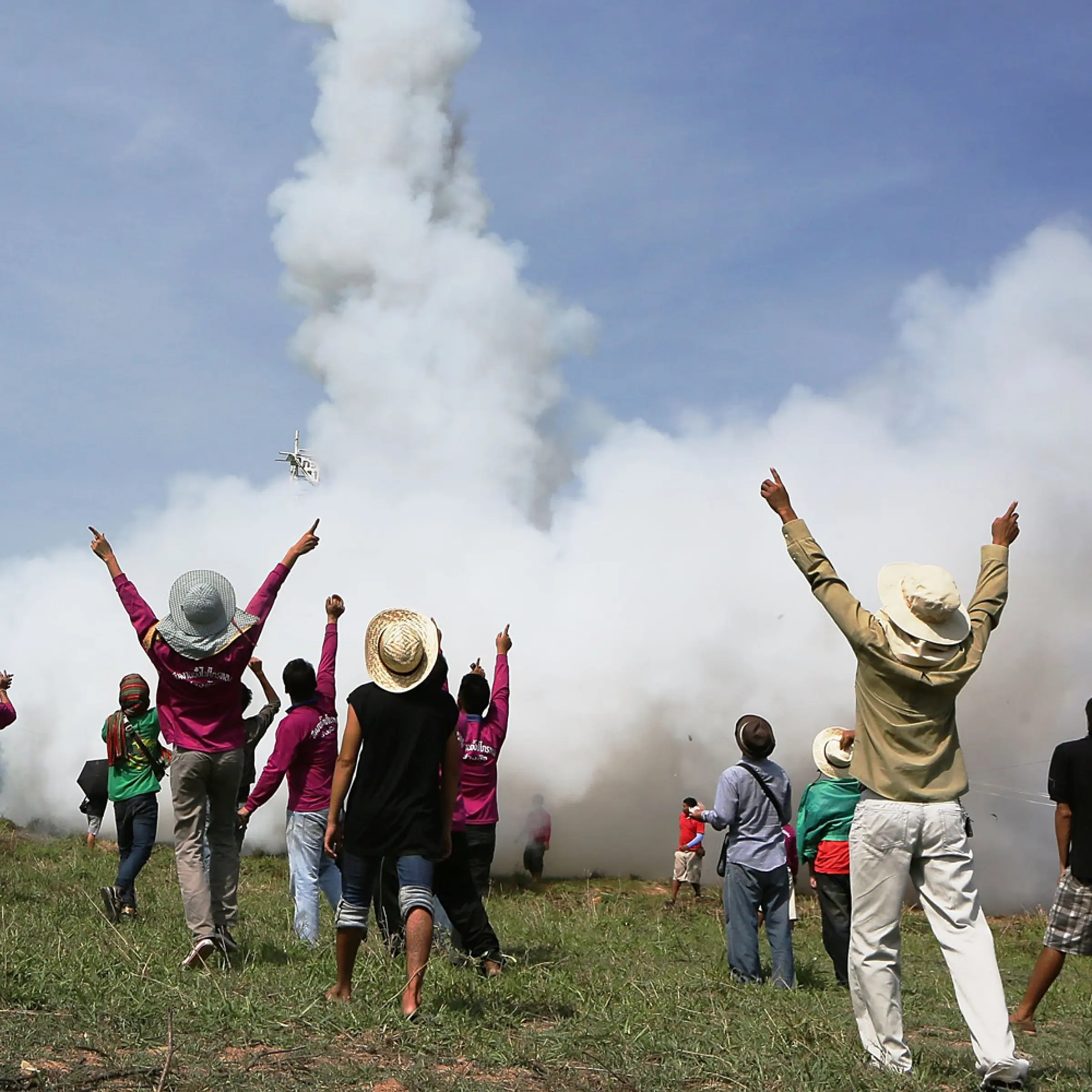 Revelers Gather For The Annual Bun Bang Fai Rocket Festival