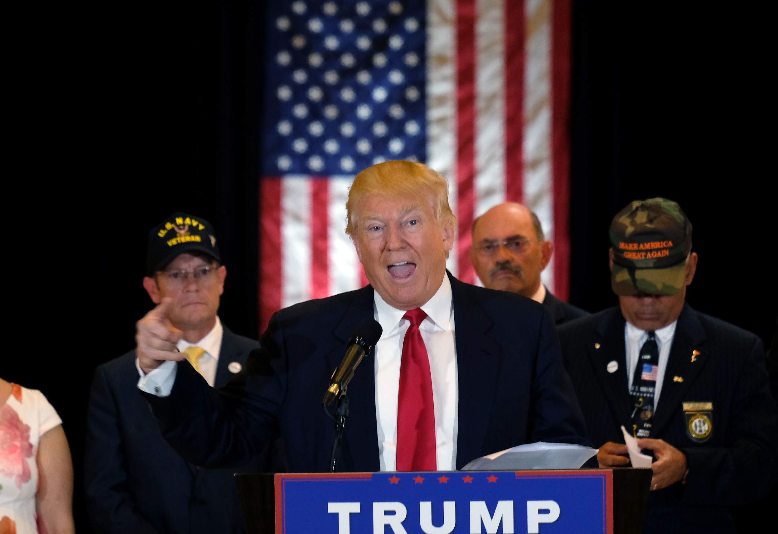 US Republican presidential candidate Donald Trump speaks during a press conference at the Trump Tower on May 31, 2016 in New York. / AFP / Jewel SAMAD (Photo credit should read JEWEL SAMAD/AFP/Getty Images)
