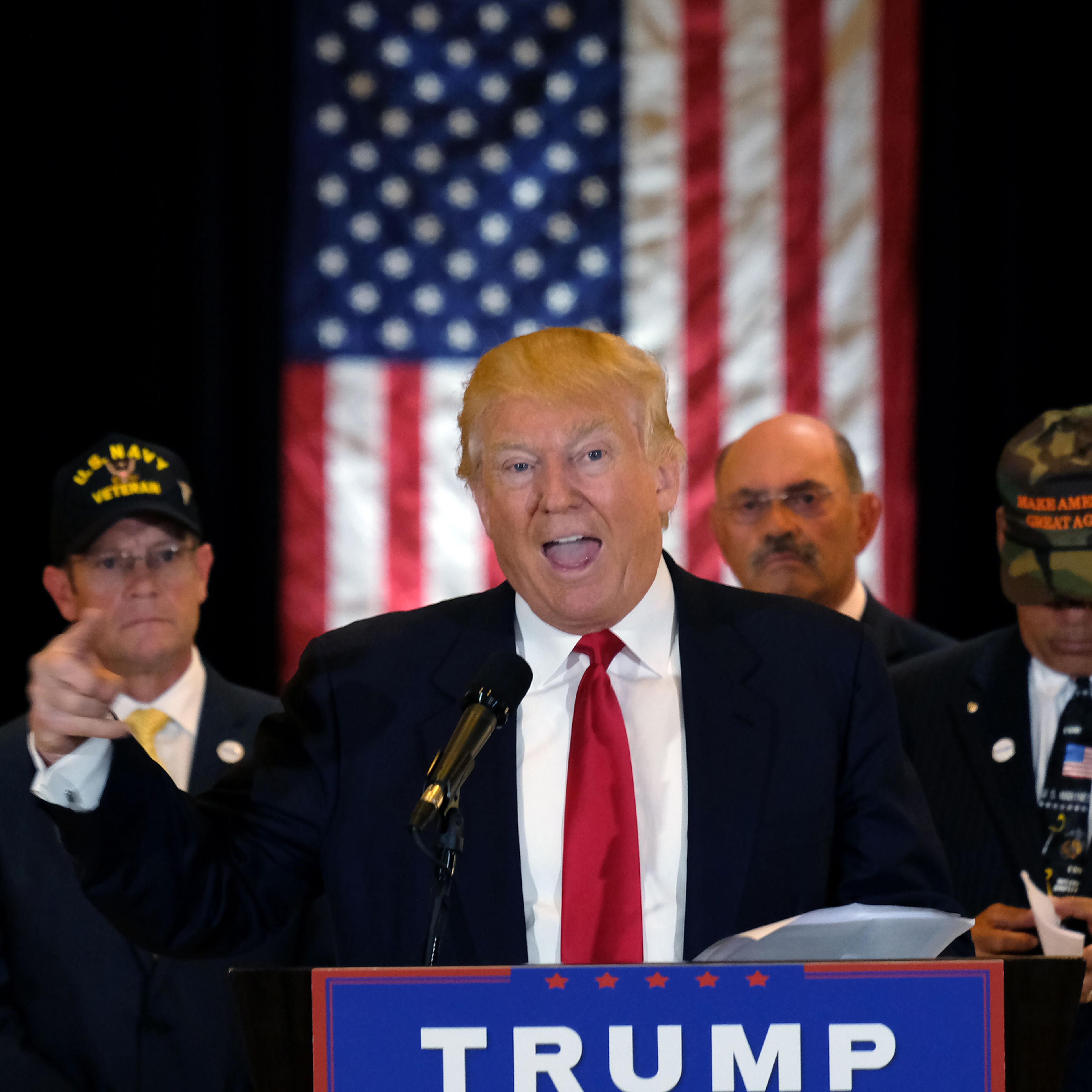 US Republican presidential candidate Donald Trump speaks during a press conference at the Trump Tower on May 31, 2016 in New York. / AFP / Jewel SAMAD (Photo credit should read JEWEL SAMAD/AFP/Getty Images)