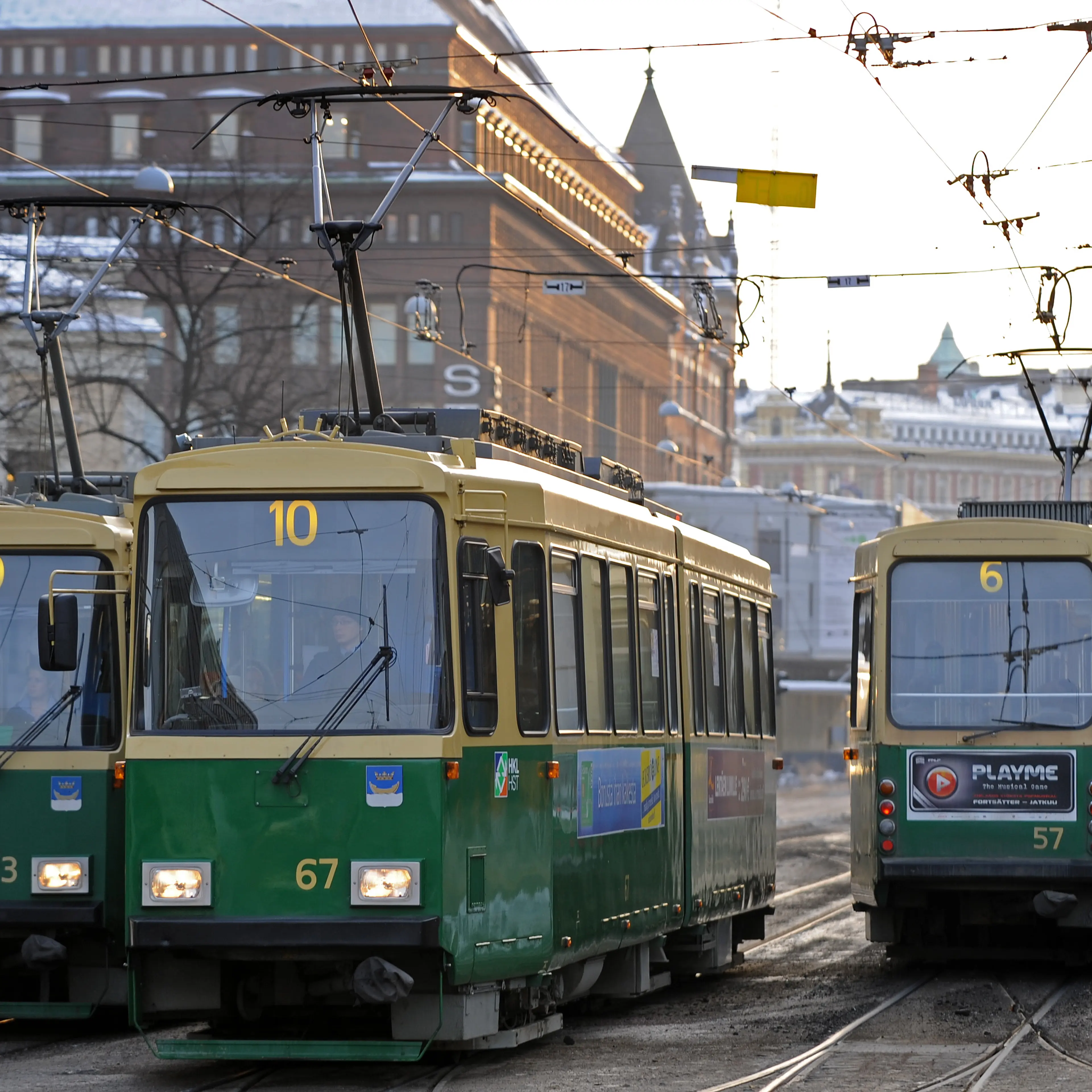 HKL company's trams from line 9, 10 and