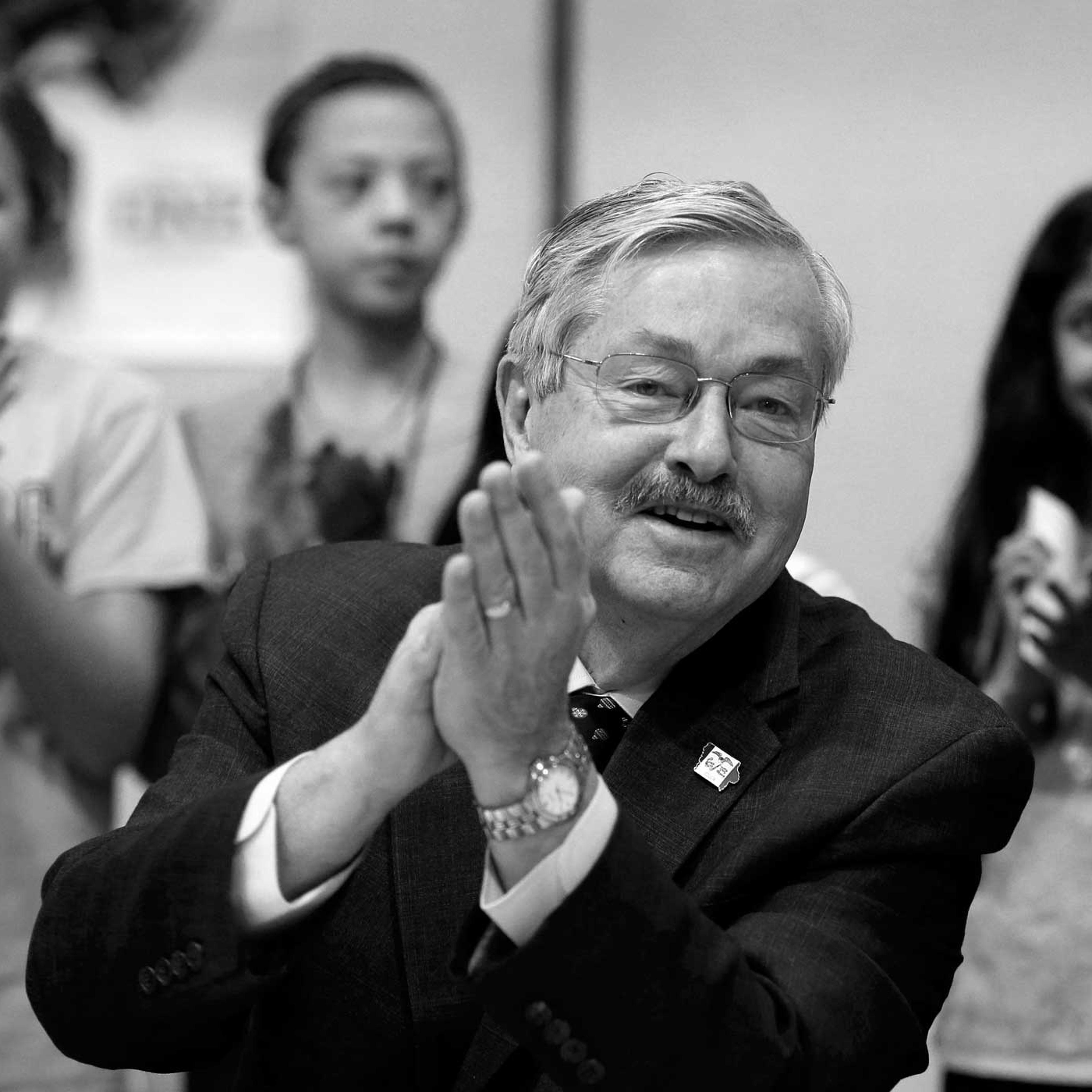 Iowa Gov. Terry Branstad at a proclamation signing at Jordan Creek Elementary School, in West Des Moines, Iowa. On Dec. 14, the six-term Republican marks his 7,642nd day of service as governor, making him the longest-serving governor in American history.