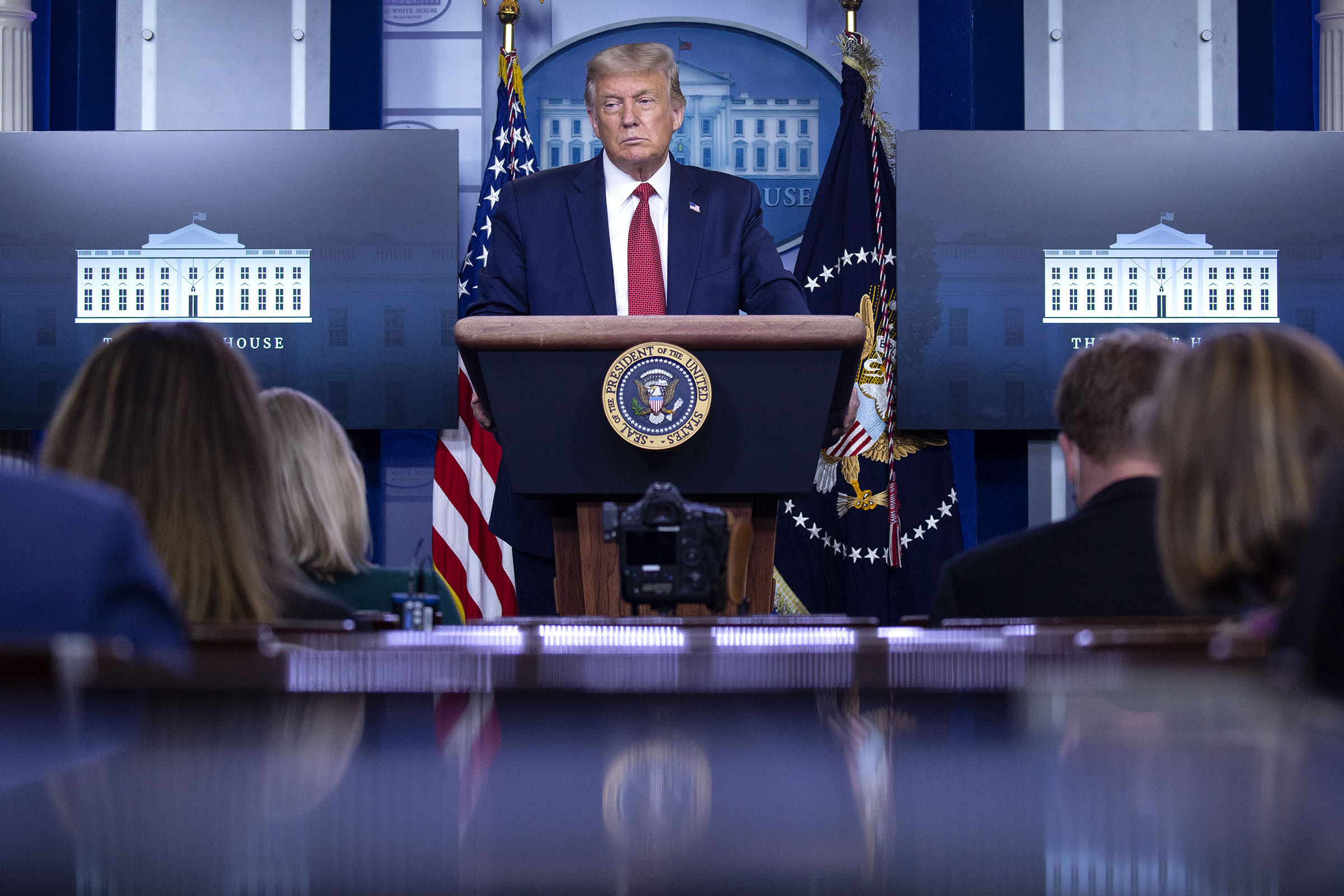 President Trump Holds News Conference In Brady Press Briefing Room