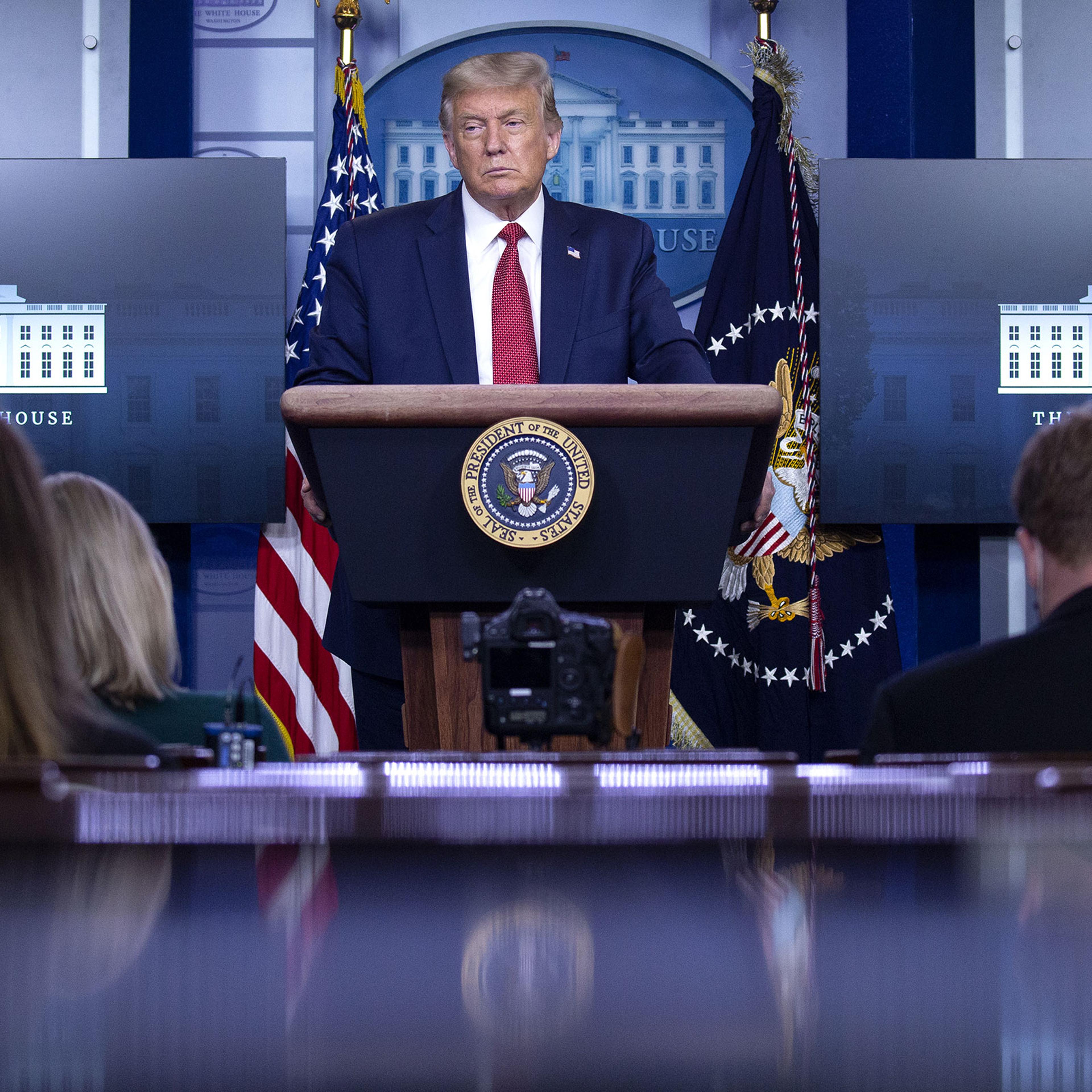 President Trump Holds News Conference In Brady Press Briefing Room