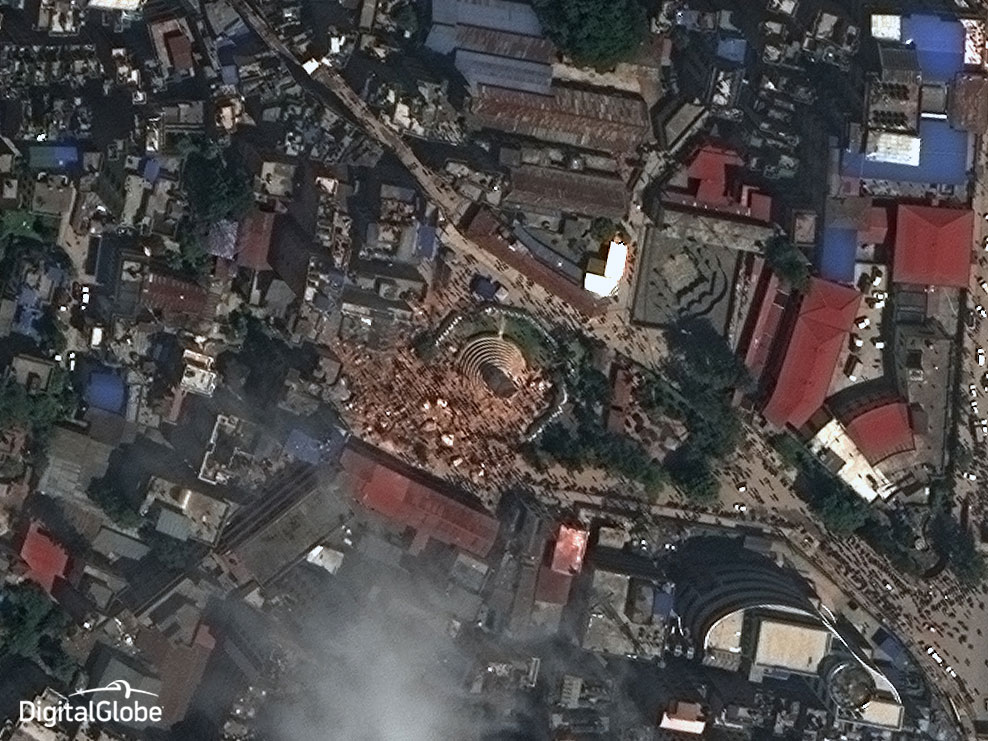 Dharahara Tower in Kathmandu on April 27, 2015.