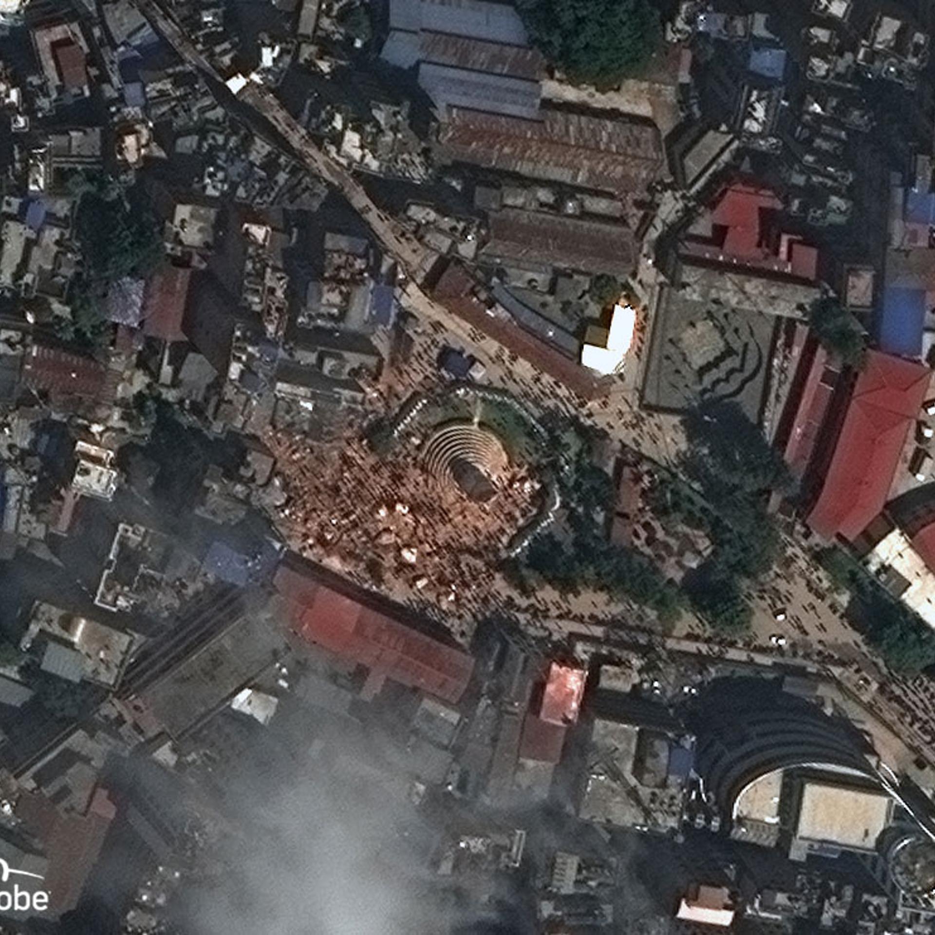 Dharahara Tower in Kathmandu on April 27, 2015.