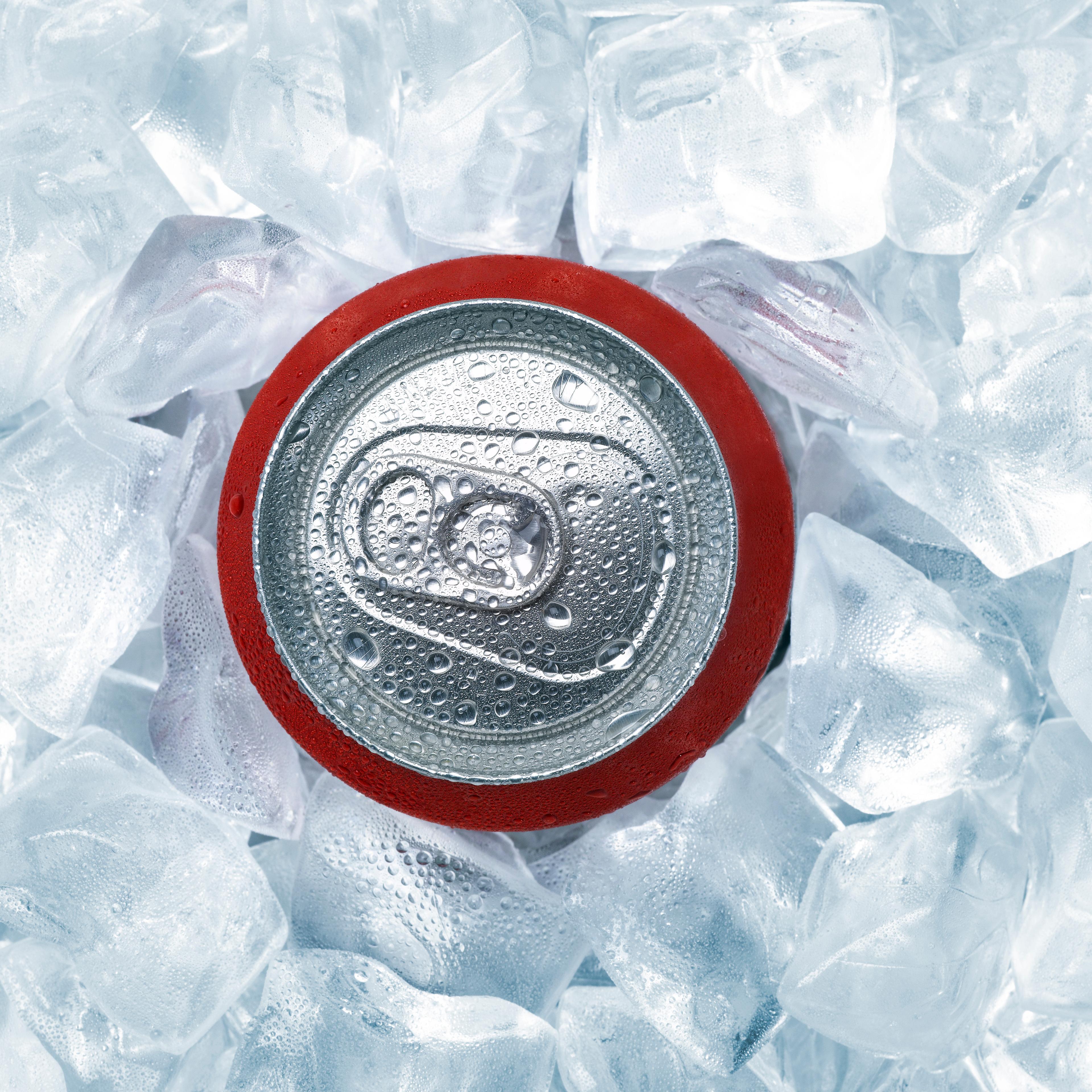 beverage can in ice