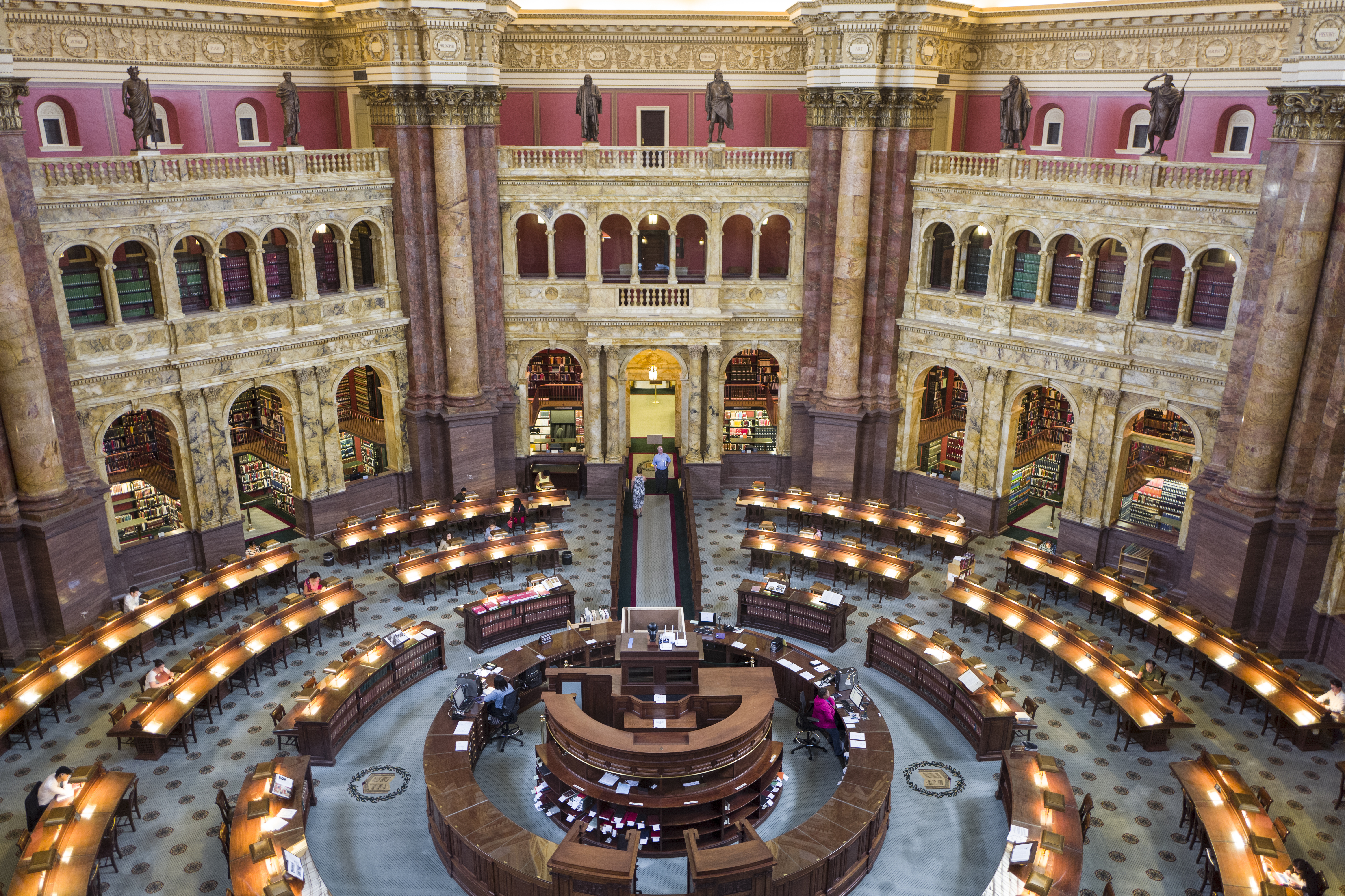 Interior view of the Library of Congress Thomas Jefferson Building