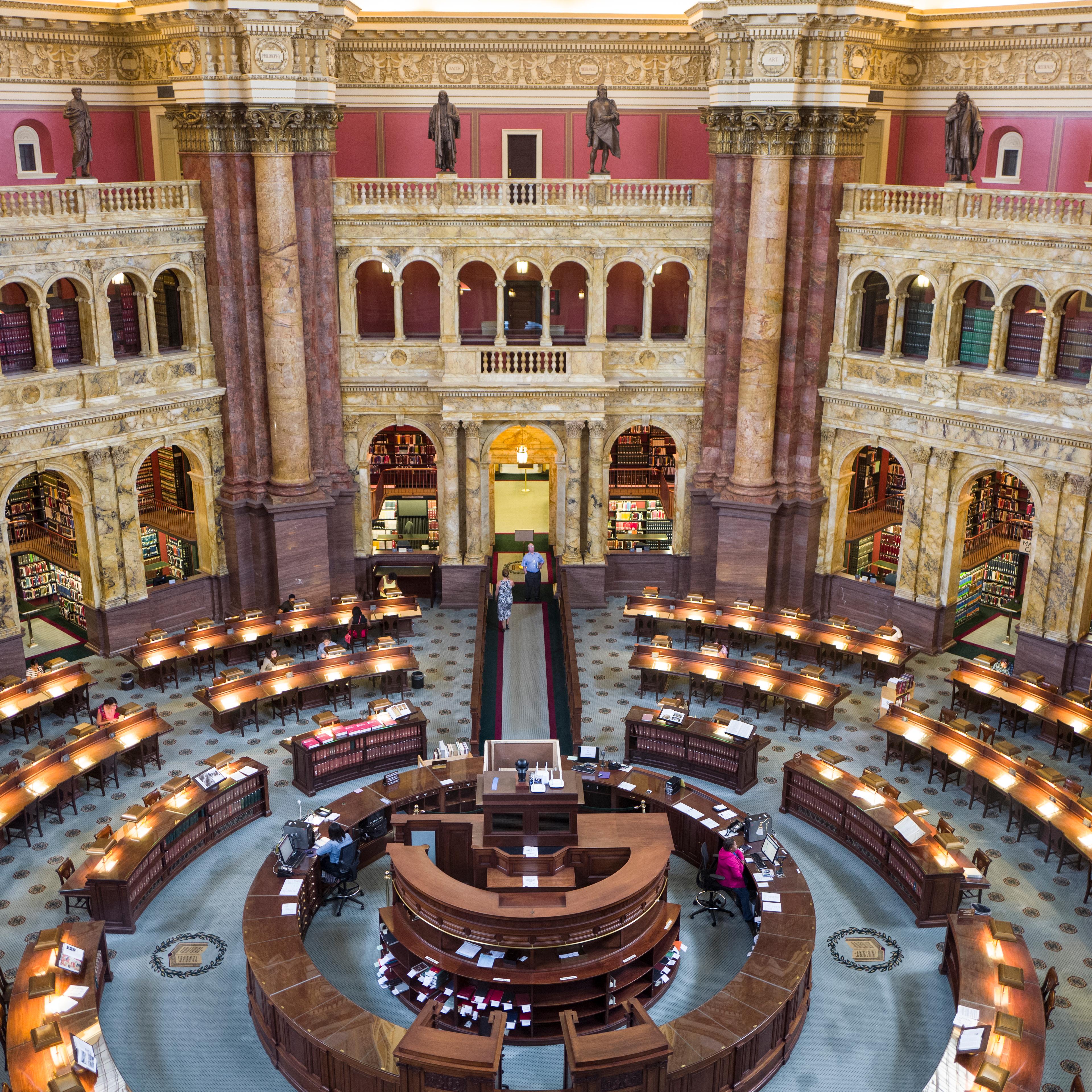 Interior view of the Library of Congress Thomas Jefferson Building