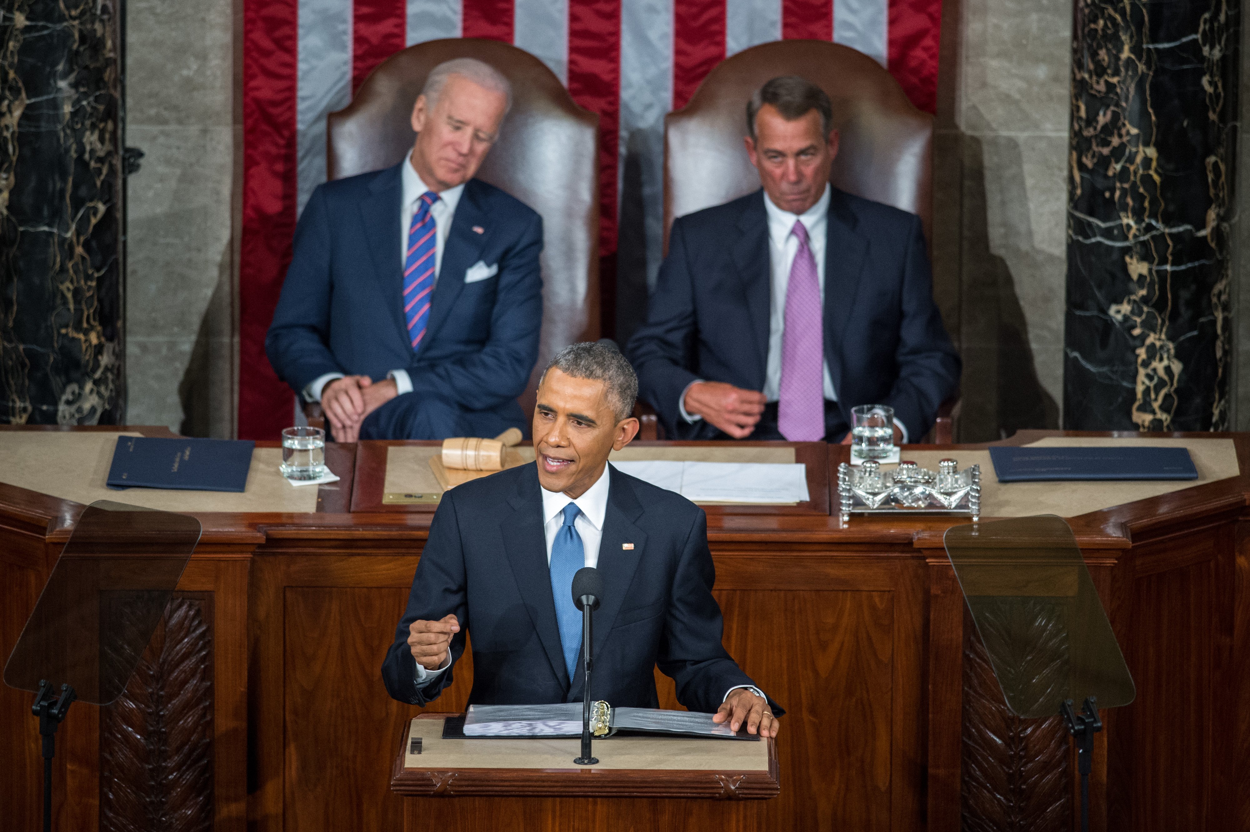 President Barack Obama gives his State of the Union address