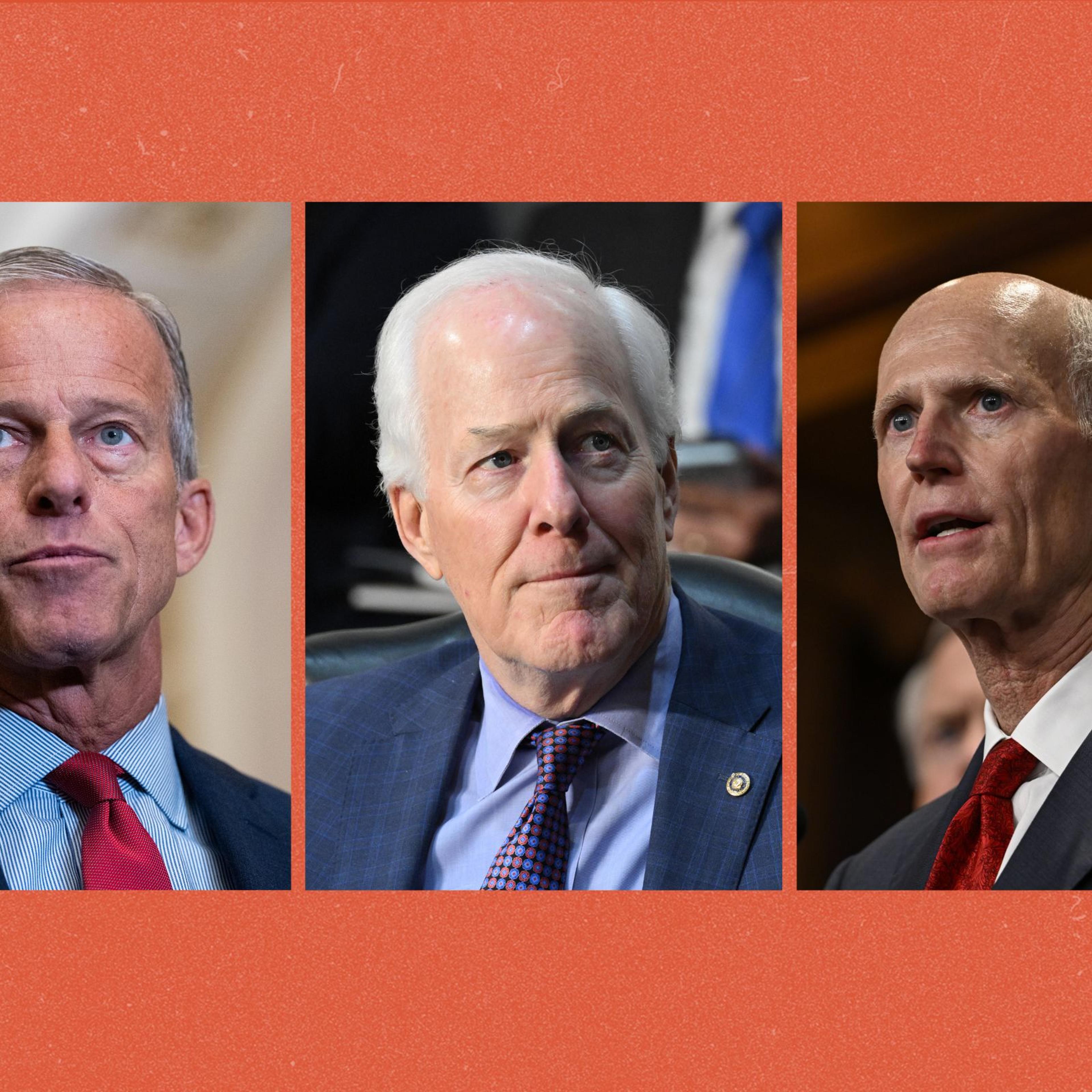 Senators John Thune, John Cornyn and Rick Scott