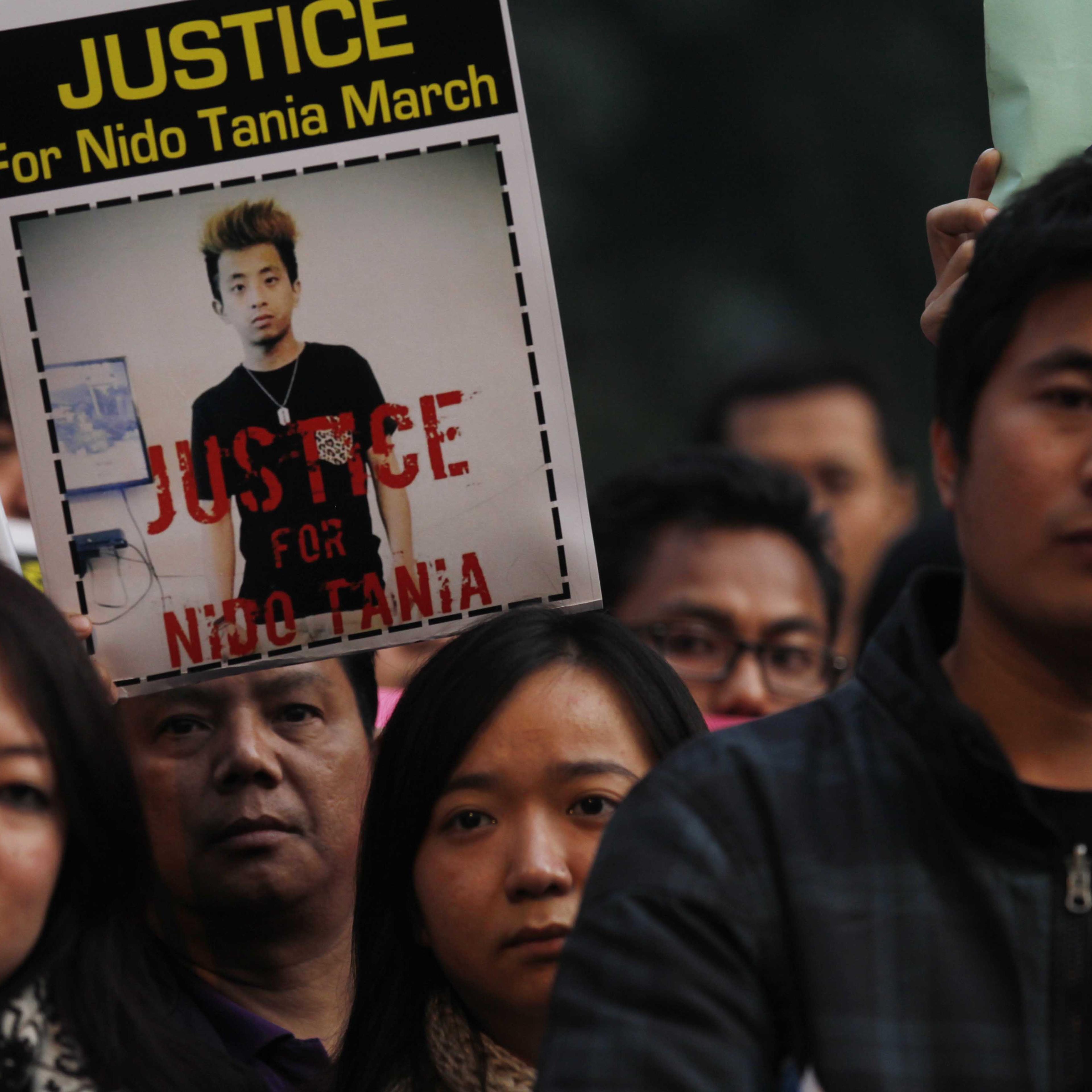 Indians from the northeastern states attend a vigil against racism and the beating and killing of student Nido Taniam, Feb. 2, 2014 in New Delhi.