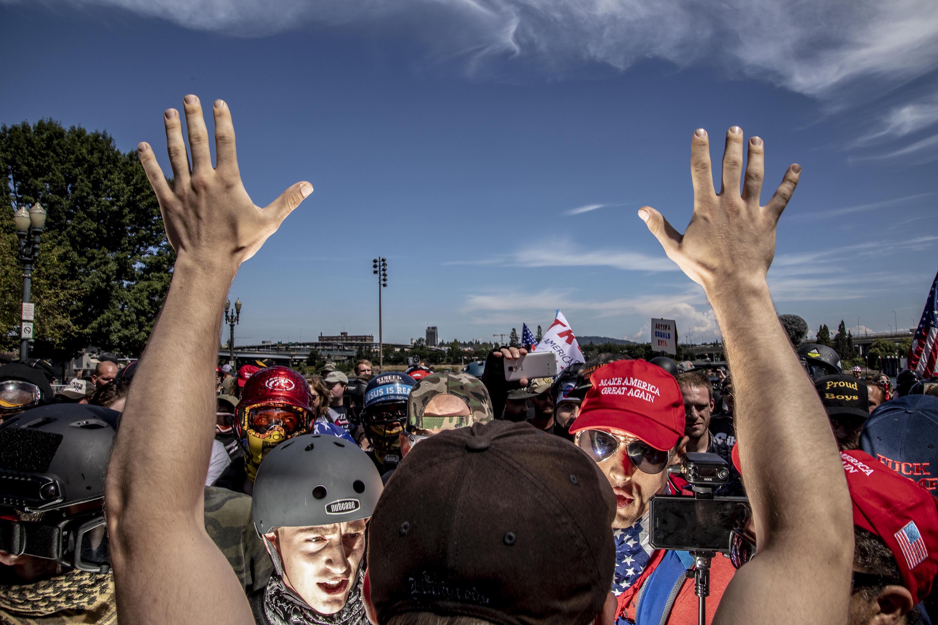 Patriot Prayer Freedom March in Portland, Ore., on August 4, 2018.