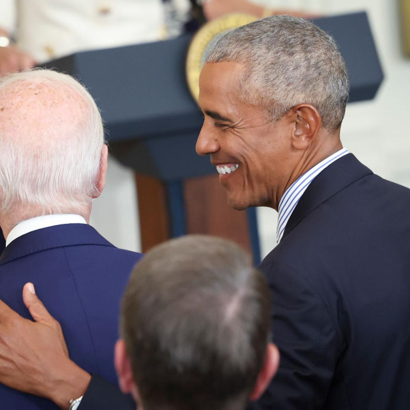 Barack And Michelle Obama Return To White House For Official Portrait Unveiling