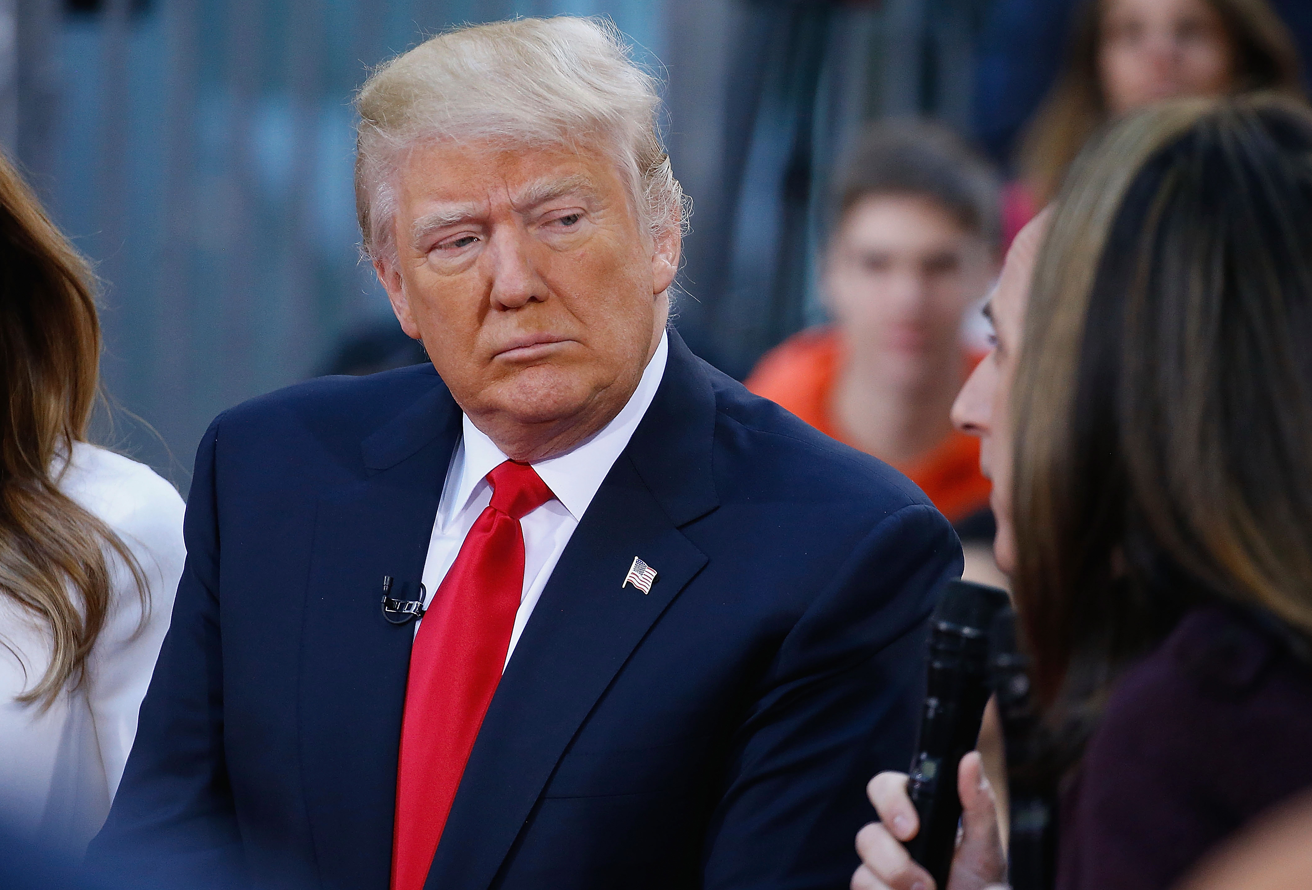 Presidential candidate Donald Trump attends NBC's "Today" Trump Town Hall at Rockefeller Plaza on April 21, 2016 in New York City.
