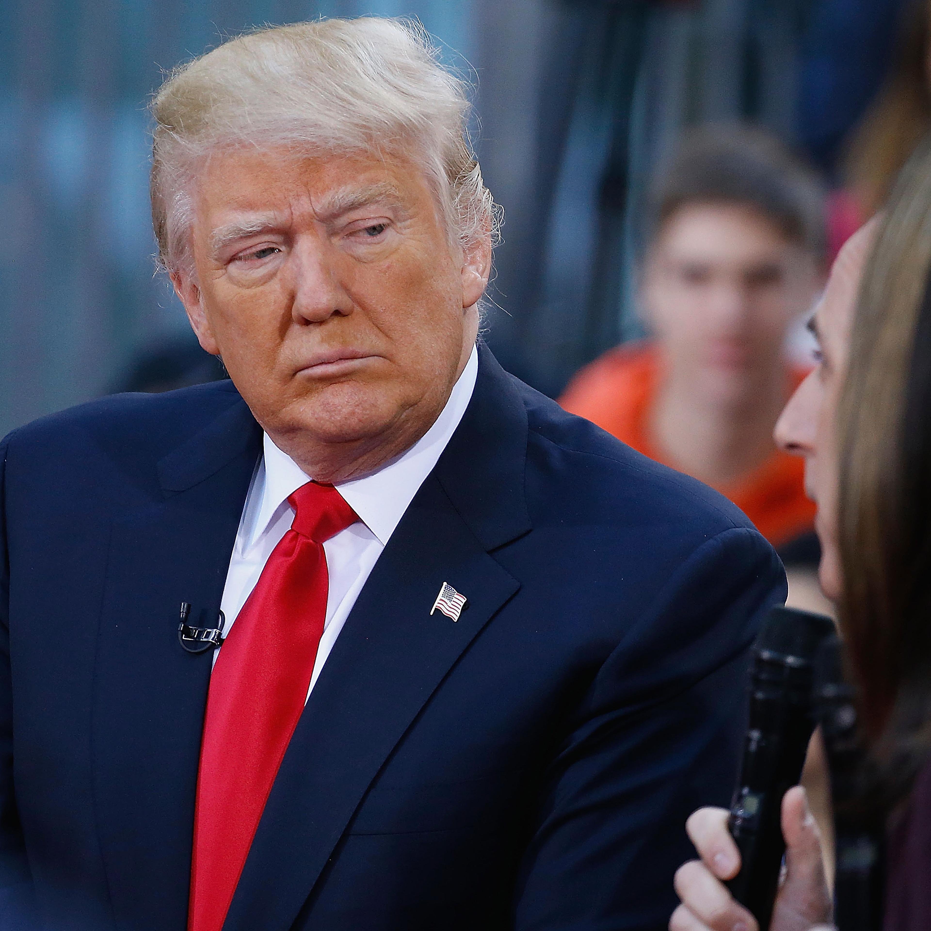 Presidential candidate Donald Trump attends NBC's "Today" Trump Town Hall at Rockefeller Plaza on April 21, 2016 in New York City.